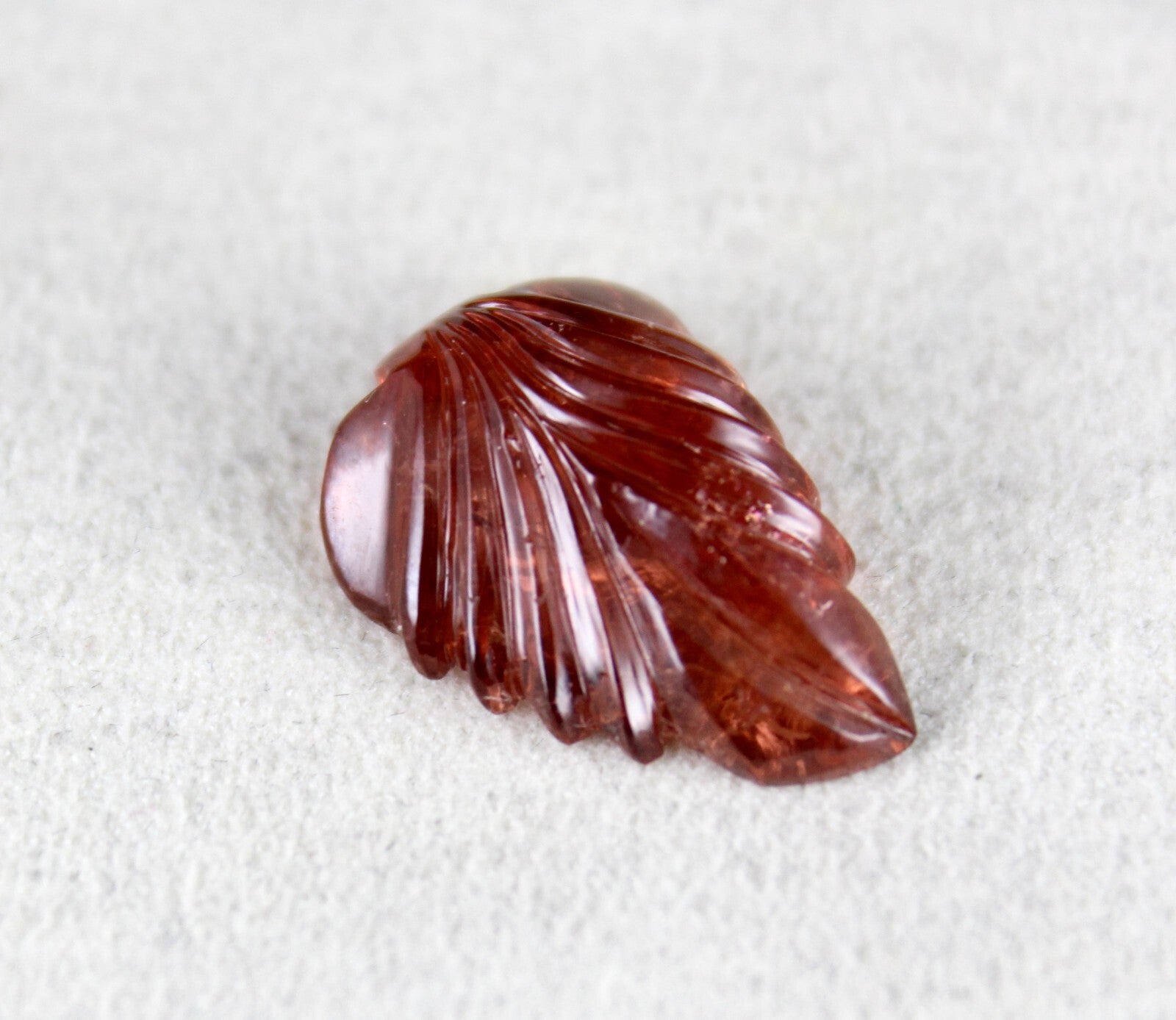 Natural Tourmaline 14.80 Ct Carved Leaf Gemstone For Pendant Ring Design