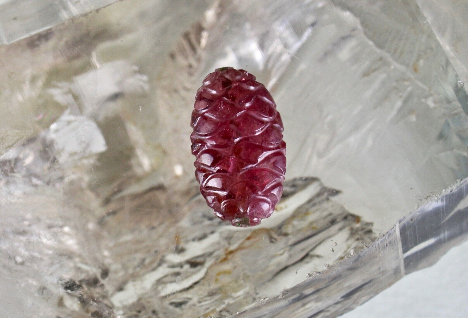 Natural Tourmaline Carved Cabochon Drilled Bead 17.97 Ct Gemstone For Pendant