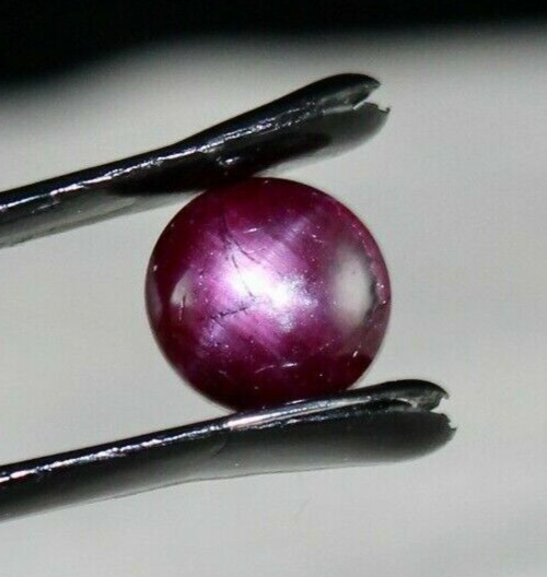 Certified Natural 6 Line Star Ruby Round Cabochon 2.66ct Gemstone For Ring