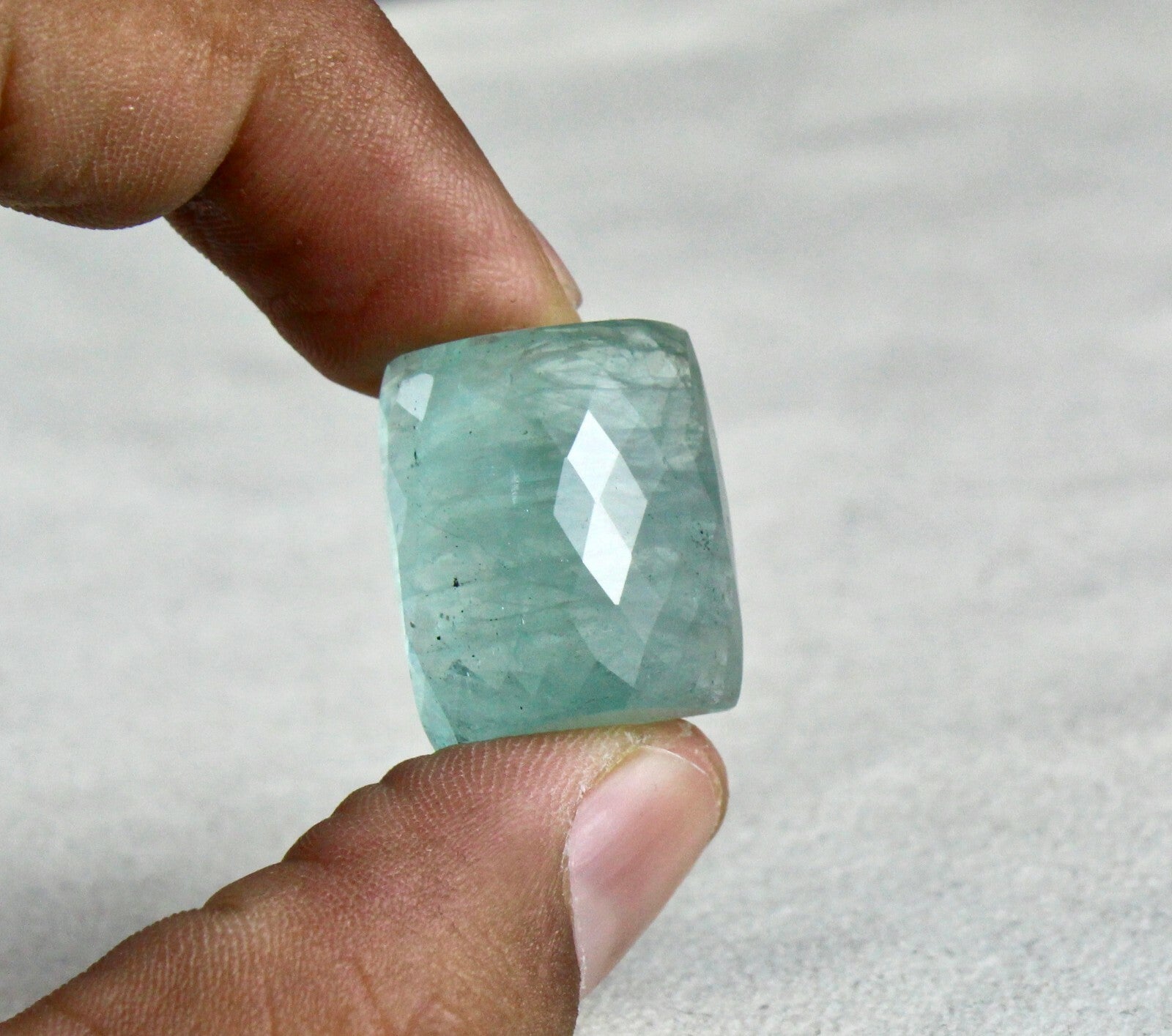 Certified Natural Aquamarine 44.30 Ct Cabochon Gemstone Pendant Brooch