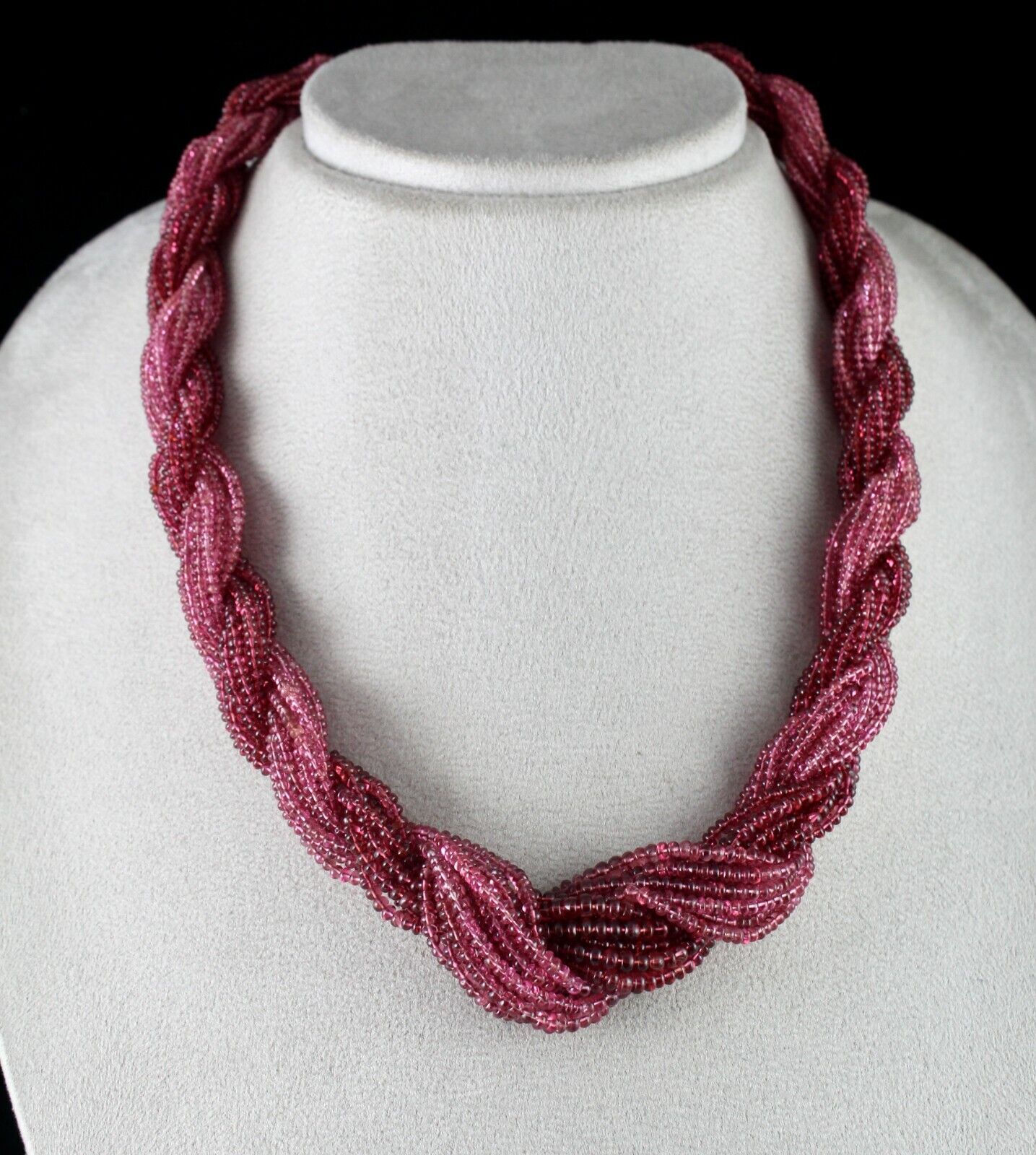 GTL CERTIFIED NATURAL RED PINK SPINEL BEADS ROUND 20 L 640 CTS GEMSTONE NECKLACE