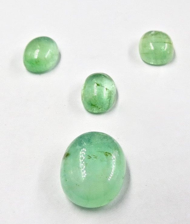 Certified Natural Colombian Emerald Oval Cabochon 4 Pcs 36.28 Ct Gemstone Ring