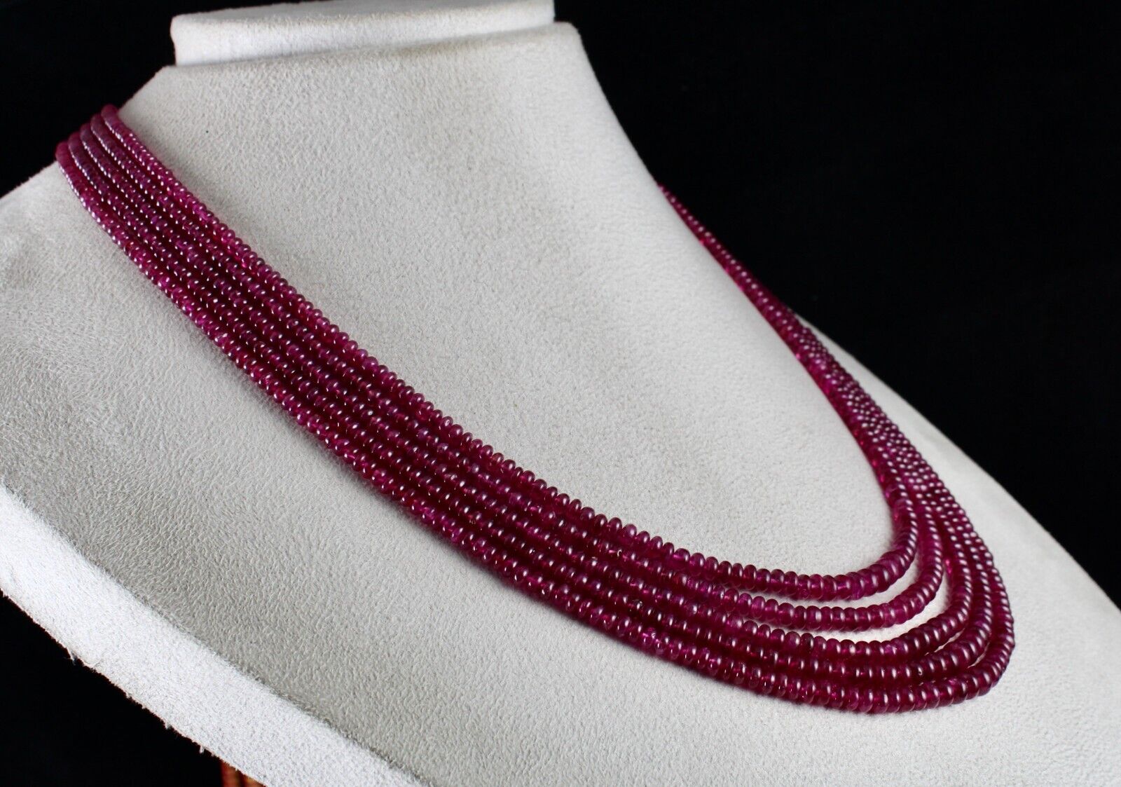 Natural Glass Filled Certified RUBY Round Beads 5 L 466 Carats Gemstone Necklace
