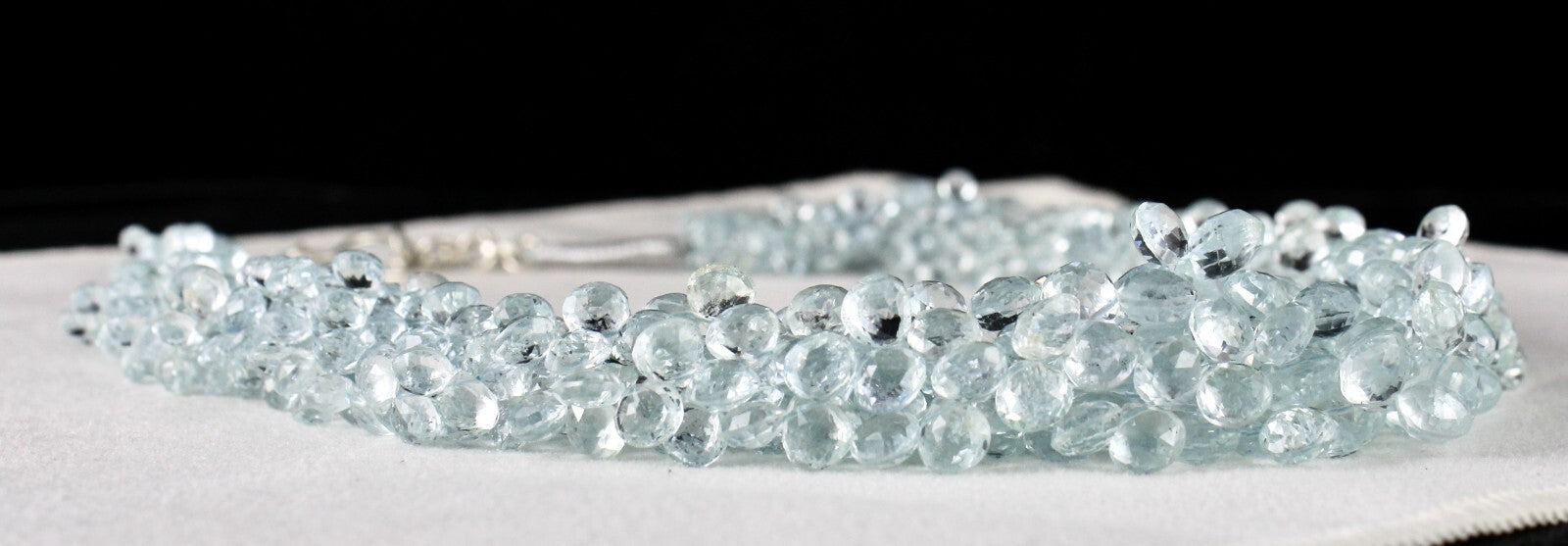 Certified Natural Aquamarine 647 Ct Teardrop Sterling Silver Statement Necklace