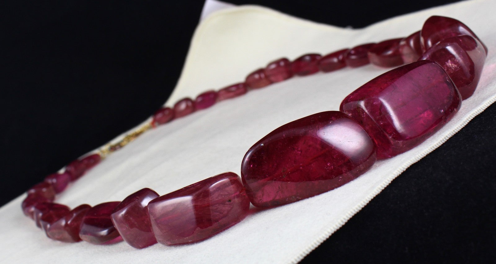 Certified Natural Pink Tourmaline Rubellite 1825 Ct Beads Nugget Necklace 40mm