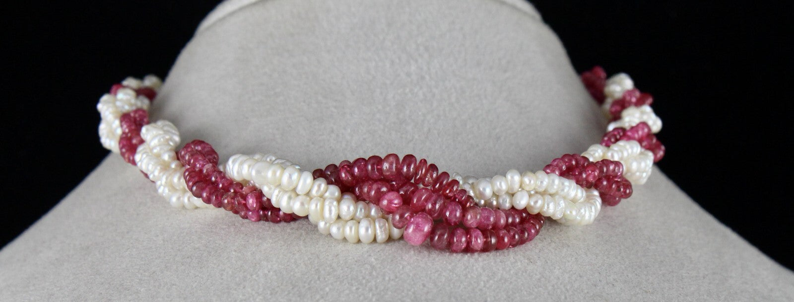 Certified Antique Natural Red Spinel 253ct Pearl Gemstone Necklace For Women
