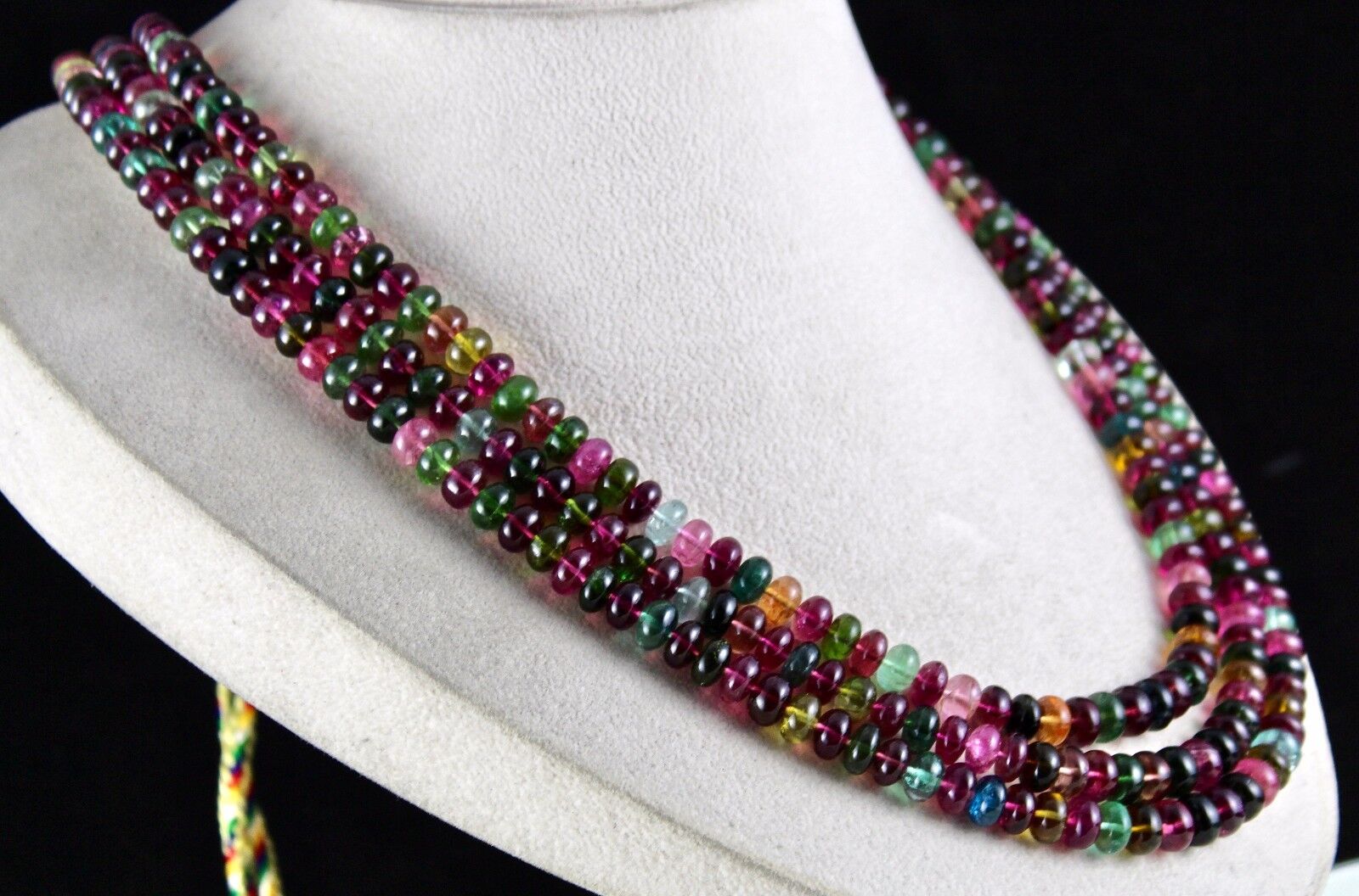 Certified Natural Multi Tourmaline Necklace 8mm Round 832 Ct Beaded A+ Gemstone