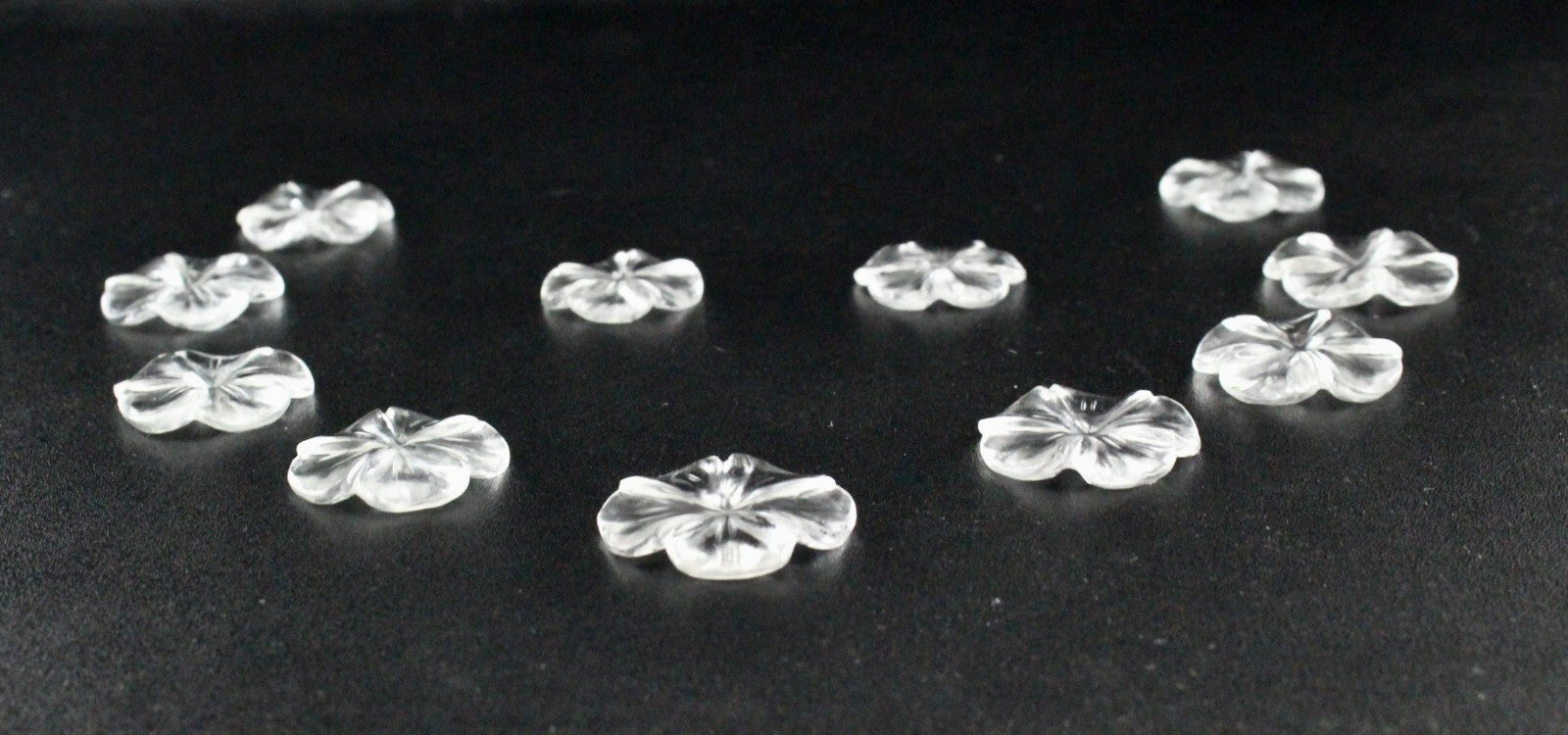 Natural Rock Crystal Quartz Flower Set 164 Ct Gemstone 11 Pcs Designing
