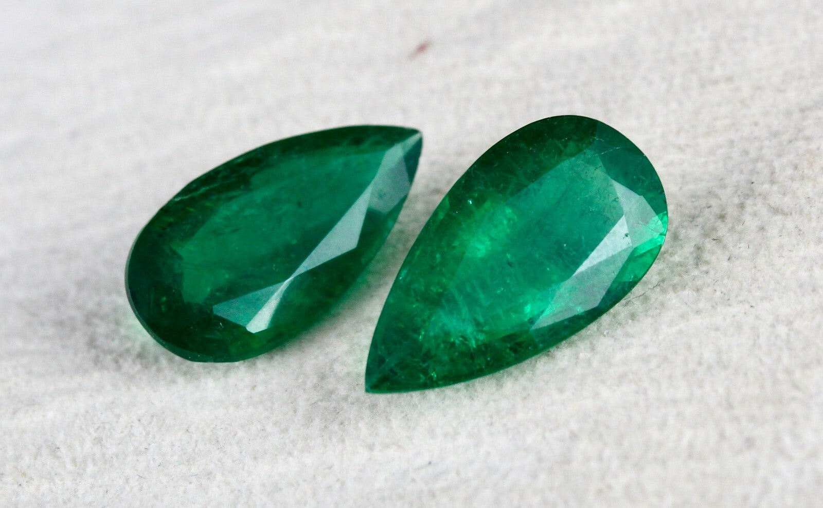Certified Natural Zambia Emerald 19.02 Ct Pear Pair Loose Gemstone Earrings