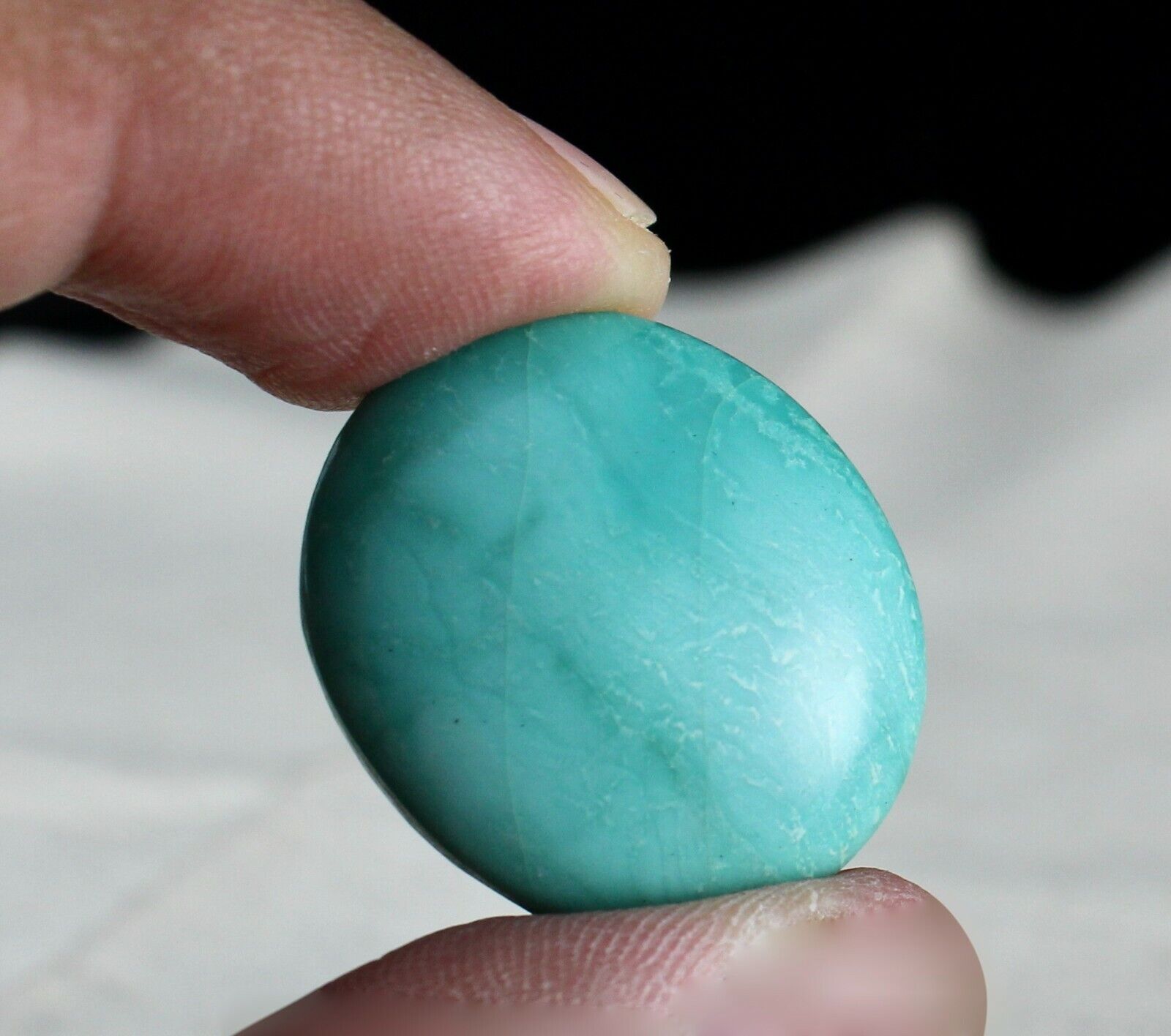 NATURAL TURQUOISE CAB OVAL 27x23 MM 36.90 CARATS GEMSTONE RING PENDANT DESIGNING