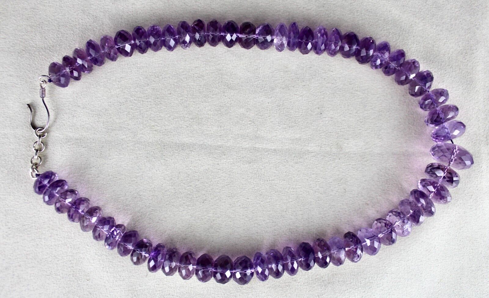 NATURAL AMETHYST BEADS FACETED ROUND 1 L 1005 CARATS GEMSTONE FASHION NECKLACE