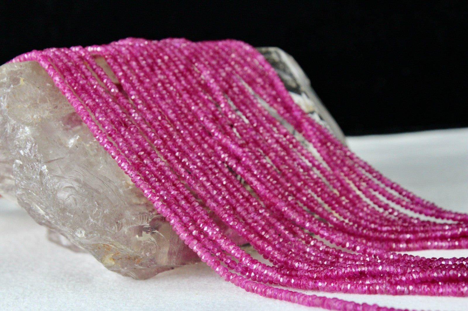 Certified Natural Heated Burma Ruby Necklace 295 Ct Beaded Gemstone 11 L Strand