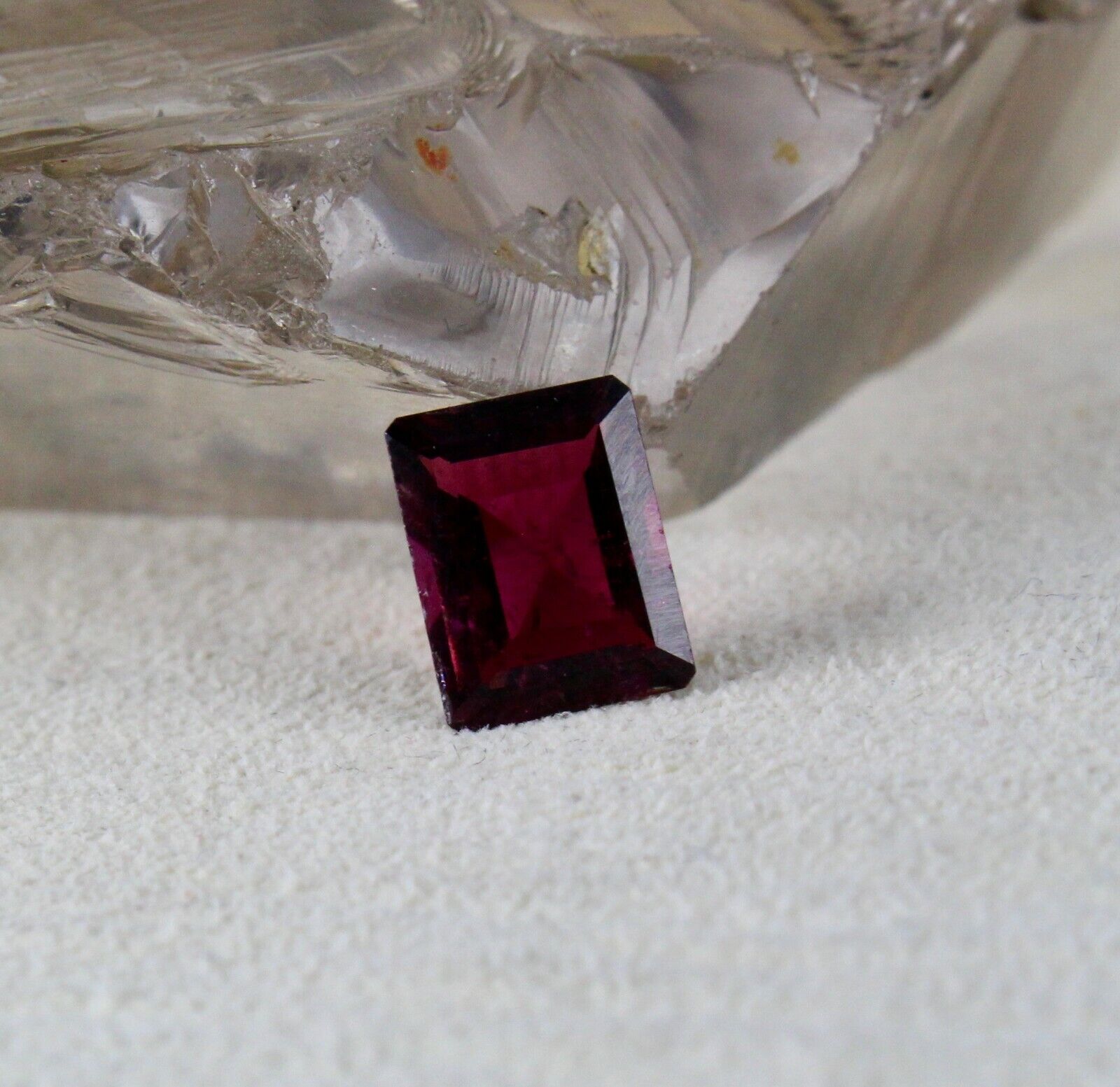 NATURAL RUBELLITE RED TOURMALINE 11x9 MM OCTAGON CUT 4.43 CARATS GEMSTONE RING