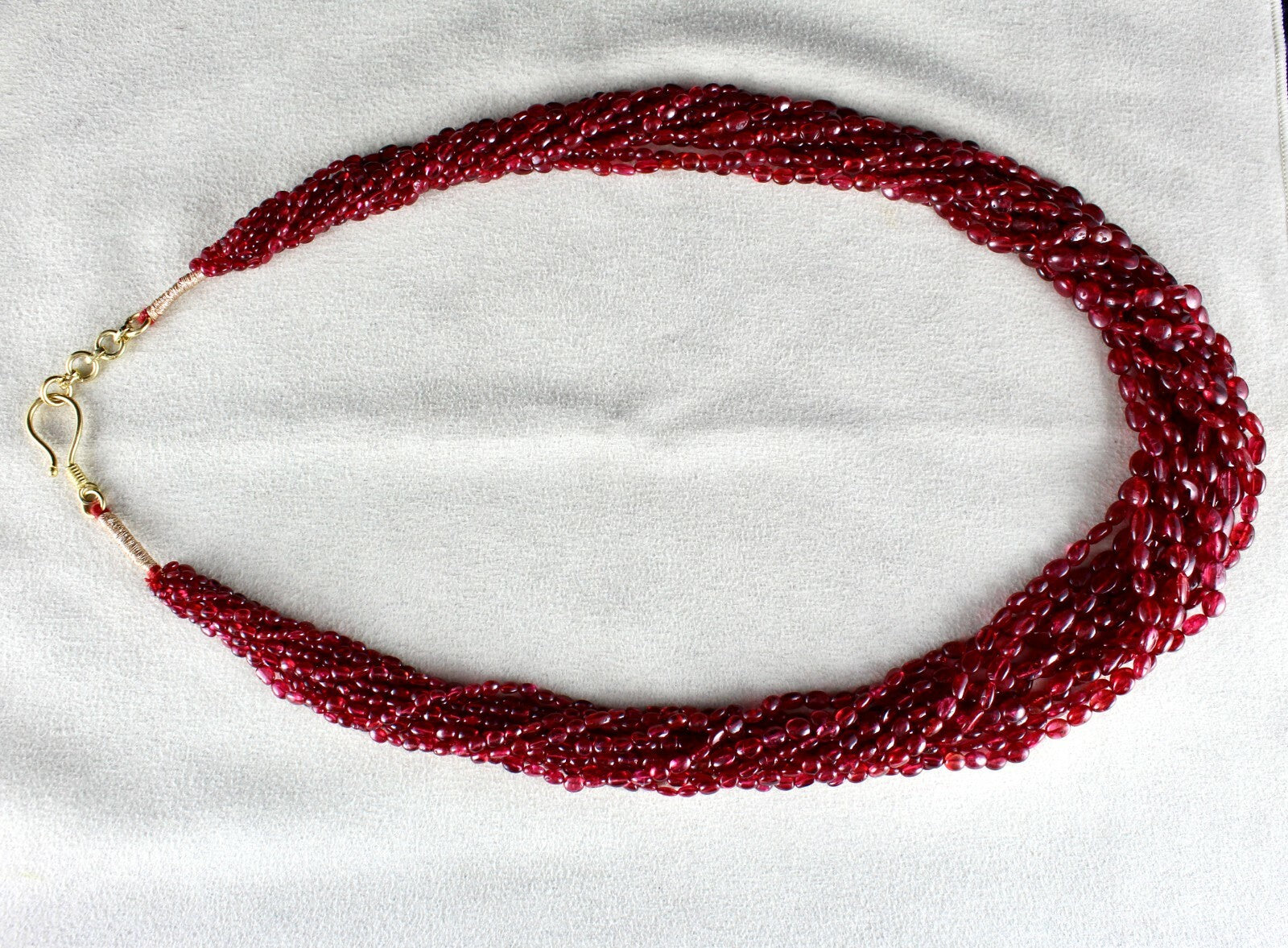 Certified Natural Spinel Necklace 631ct 11 Line Beaded Red Strings For Women