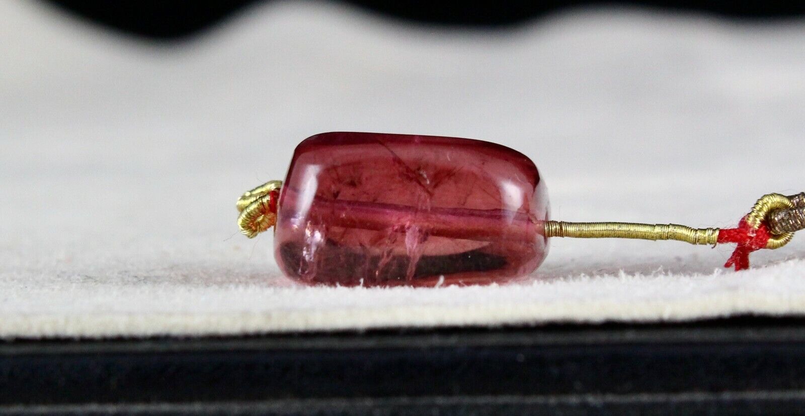 NATURAL PINK TOURMALINE RUBELLITE SQUARE BEAD 31.28 CTS GEMSTONE HANGING PENDANT