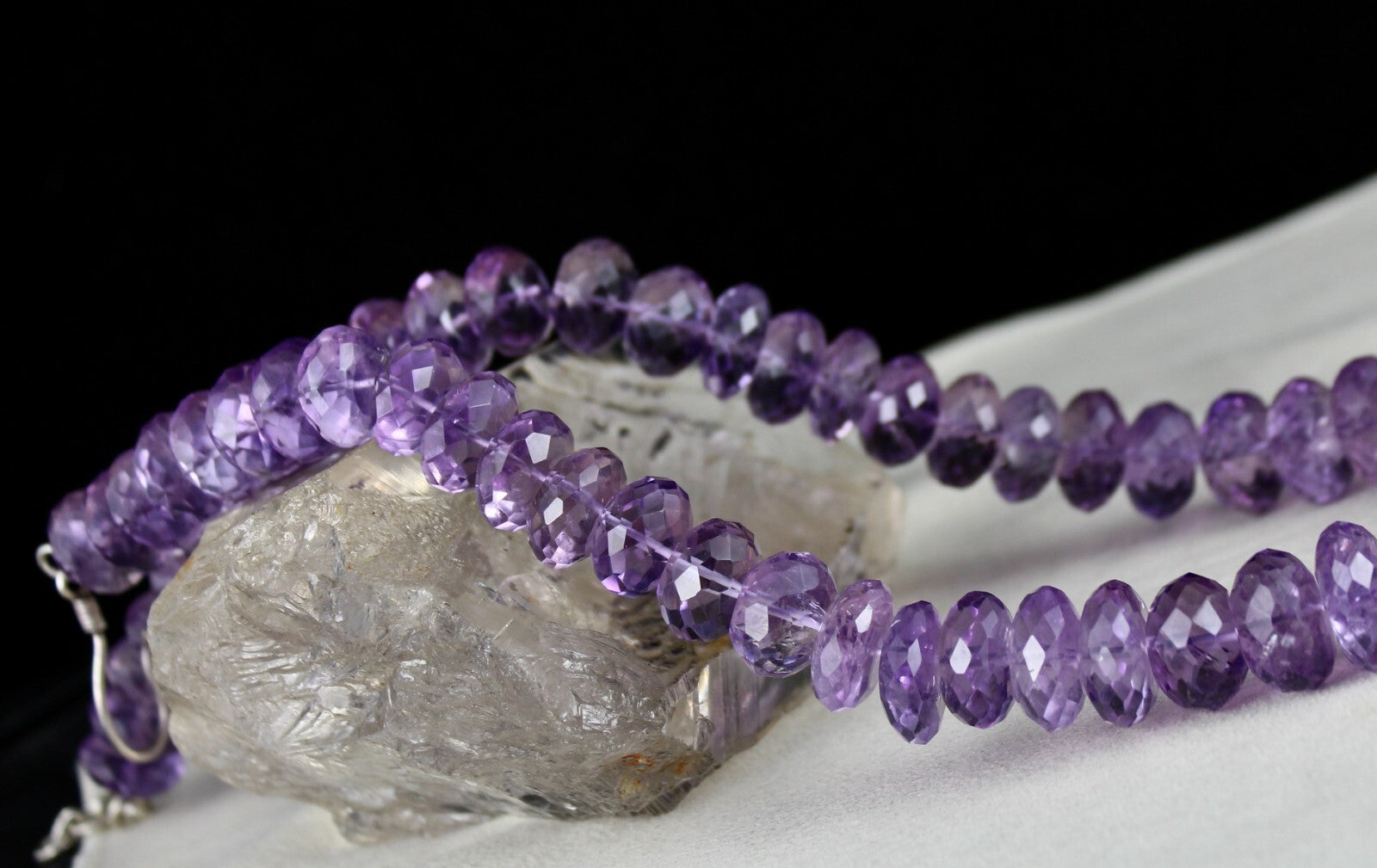 Certified Natural Amethyst 1005ct Faceted Beads Fashion Necklace For Women
