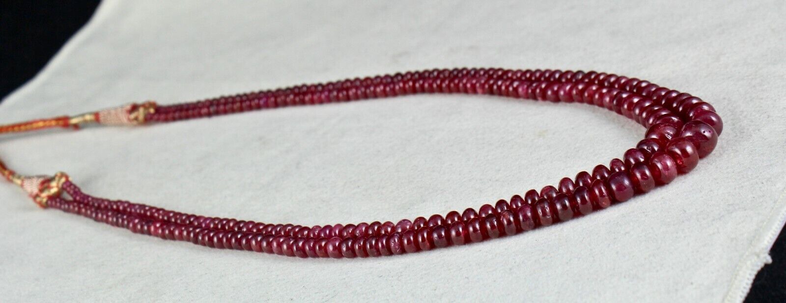 NATURAL UNTREATED RUBY BEADS ROUND 2 LINE 236 CTS PRECIOUS GEMSTONE NECKLACE