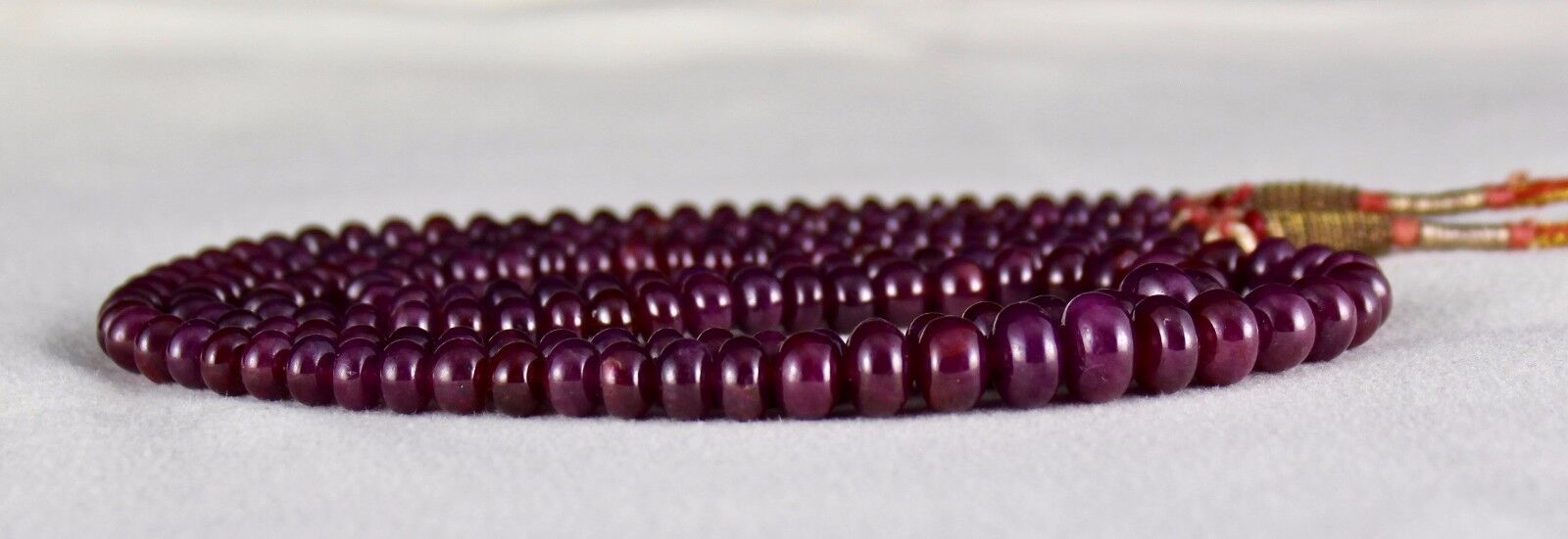 NATURAL UNTREATED RUBY BEADS ROUND 2 LINE 311 CARATS GEMSTONE LADIES NECKLACE