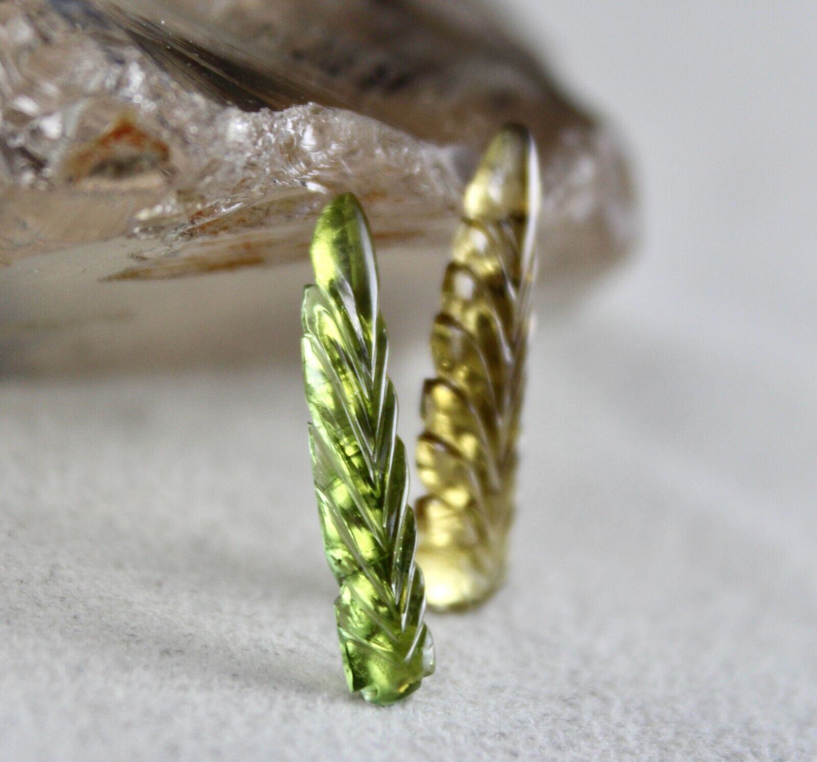 NATURAL MULTI COLOUR TOURMALINE CARVED LEAF 5.98 CARATS GEMSTONE FOR DESIGNING