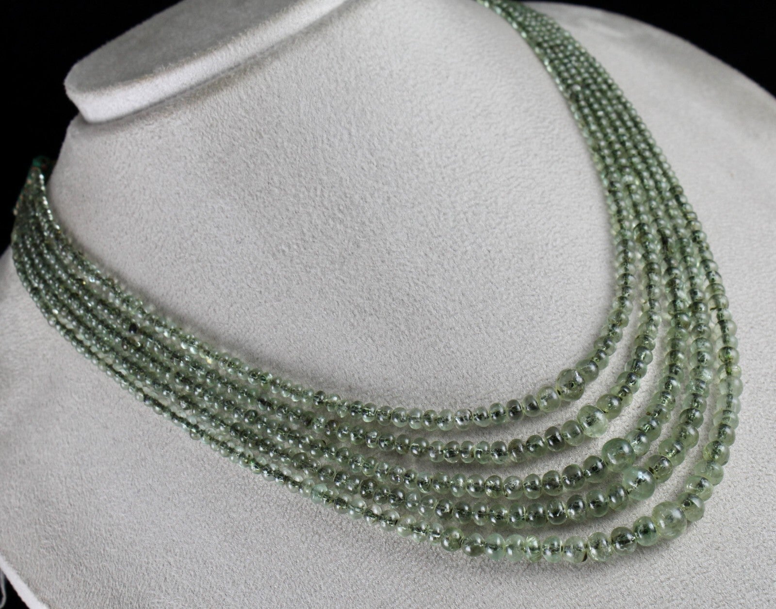 Certified Antique Old Natural Emerald Necklace Beads 5 L 249 Cts Gemstone