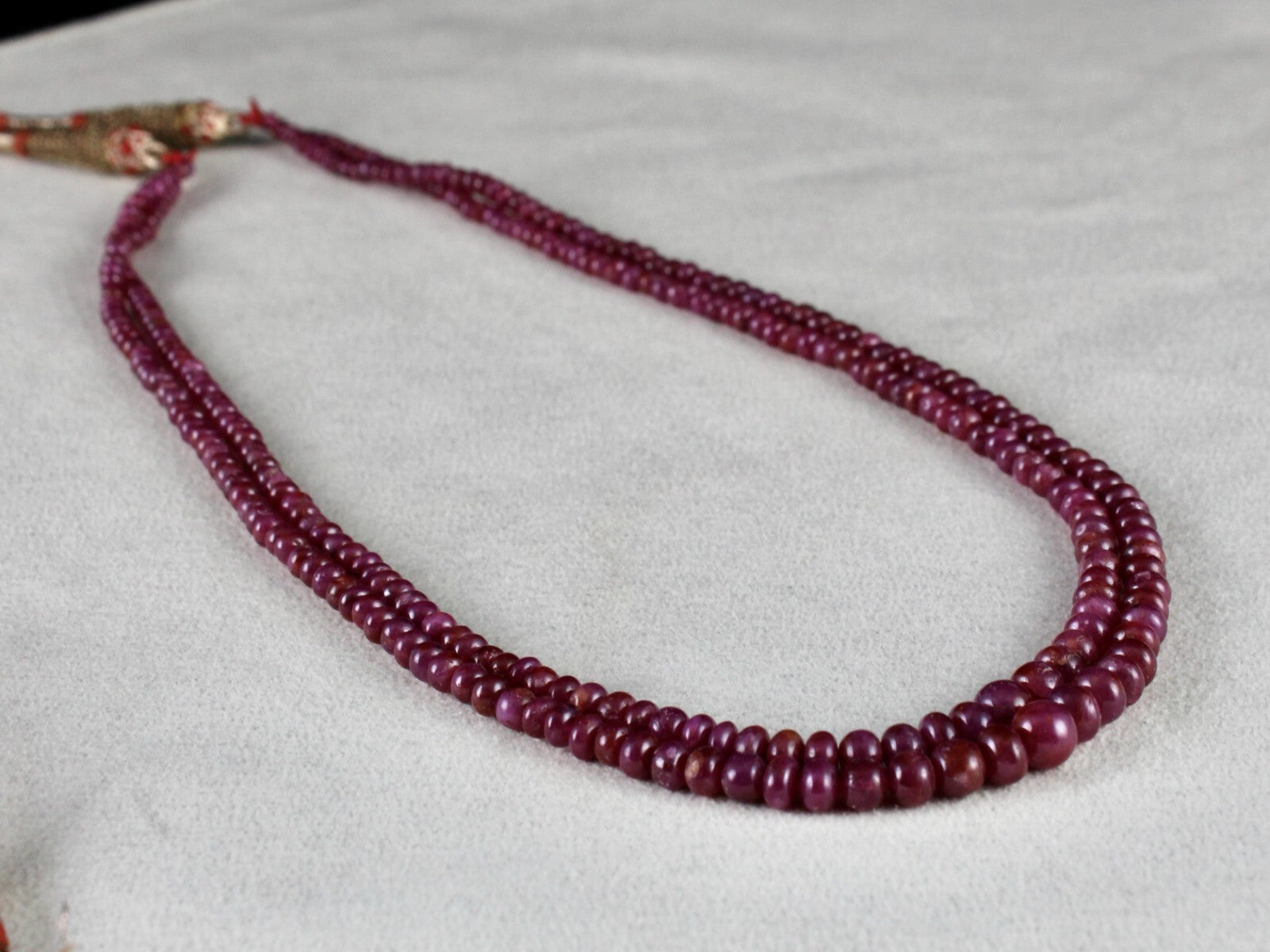 Natural Untreated Ruby Beads 129ct Round Red Gemstone Fashion Necklace For Women