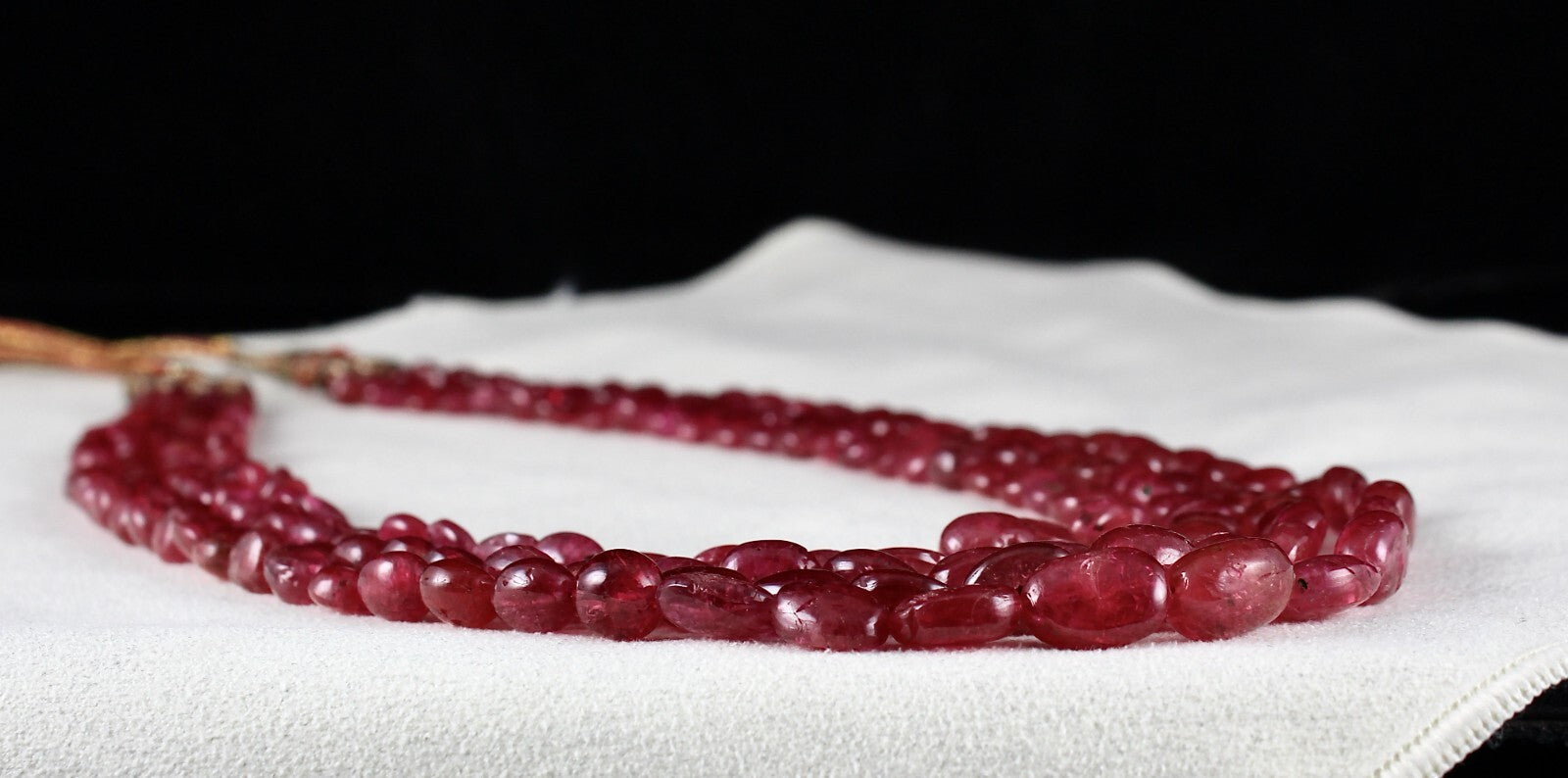 Certified Natural Red Spinel Beads Necklace 431 Ct Gemstone Cabochon For Women
