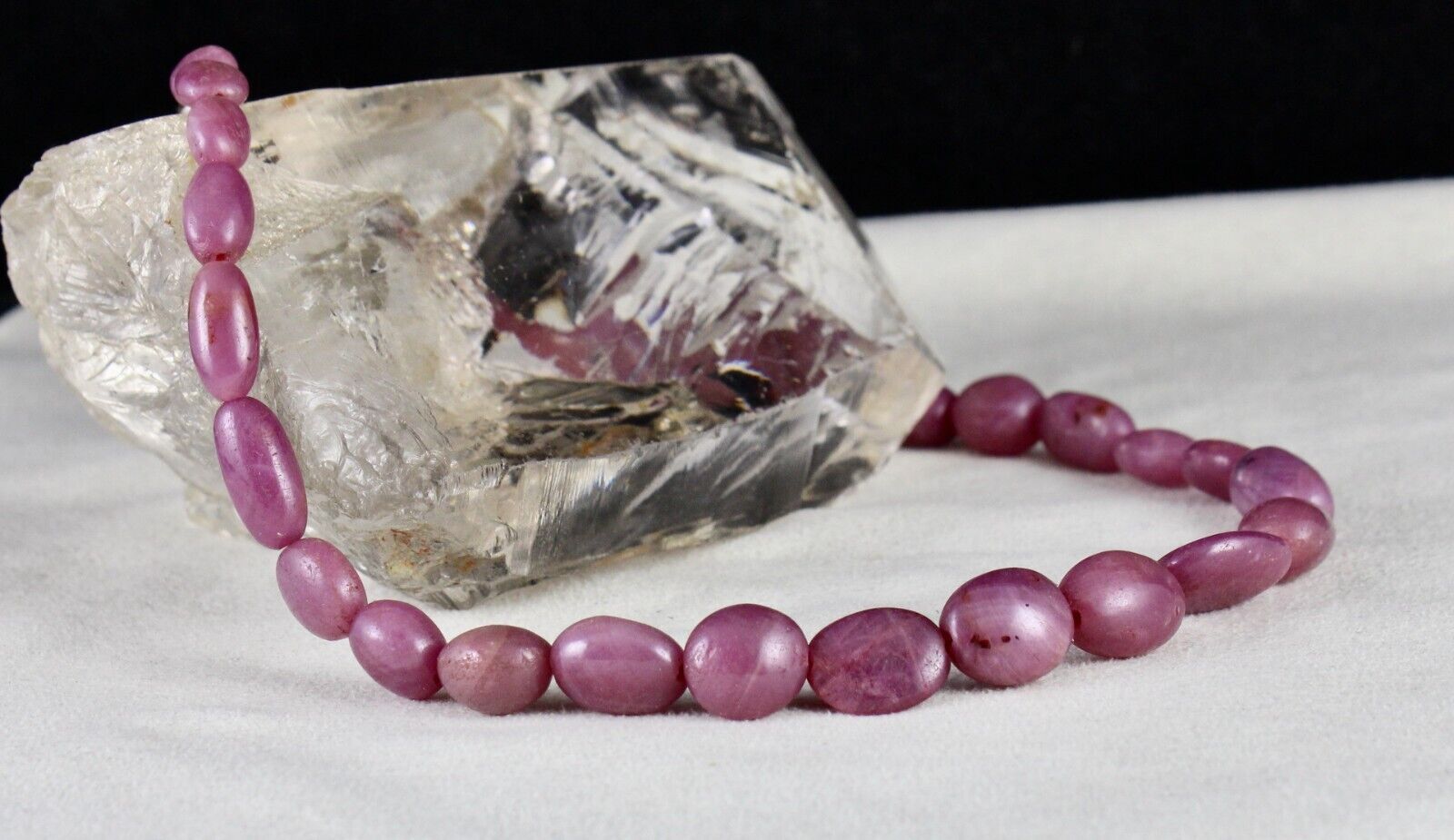 Natural Untreated Ruby Beads Nugget 1 L 263 Ct Gemstone Silver Fashion Necklace