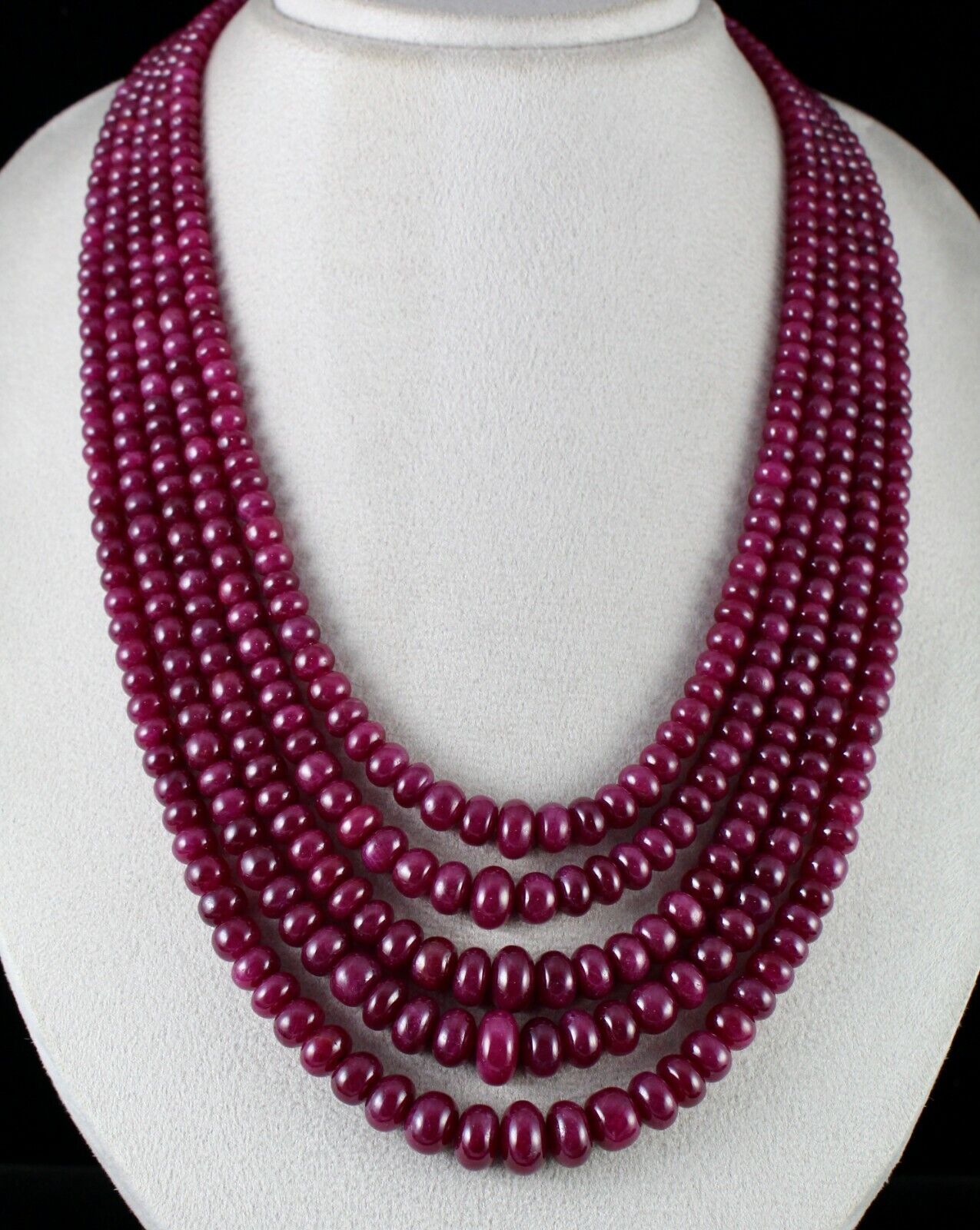NATURAL UNHEATED RUBY BEADS ROUND 5 LINE 1557 CTS 12MM BIG GEMSTONE NECKLACE