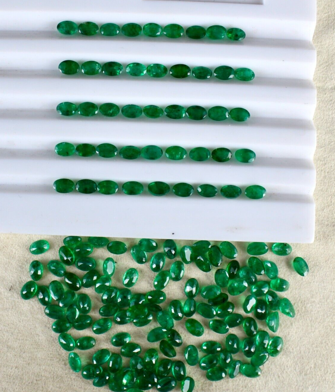 Natural Emerald Oval Cut 6x4mm 70.25ct 154pc Certified Loose Gemstone Jewelry