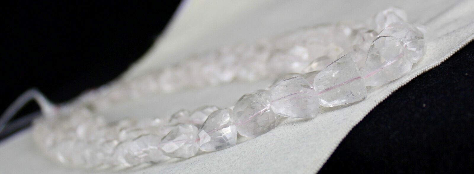 NATURAL PINK AQUAMARINE FACETED TUMBLE BEADS 3 LINE 1094 CARAT GEMSTONE NECKLACE