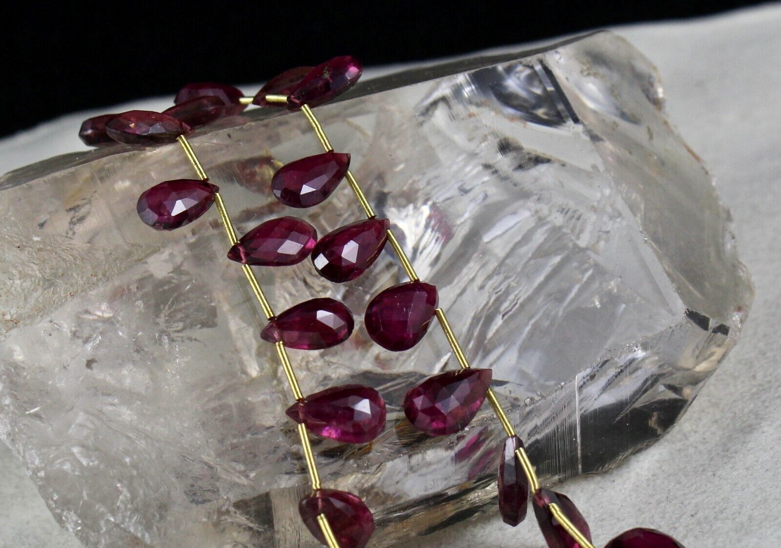 Natural Pink Tourmaline Rubellite Bead Briolette 125 Ct Gemstone Finest Necklace