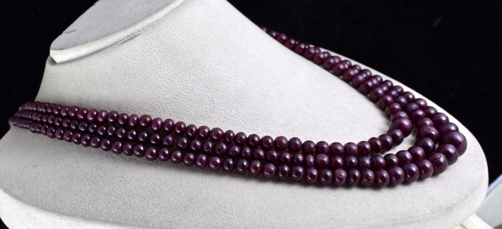 NATURAL UNTREATED RUBY BEADS ROUND GEMSTONE 15 MM 861 CARATS LADIES NECKLACE