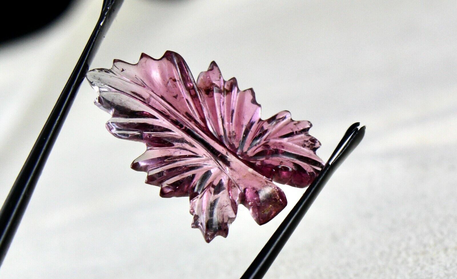 NATURAL PINK TOURMALINE CARVED LEAVES 14.13 CTS GEMSTONE DESIGNING RING PENDANT
