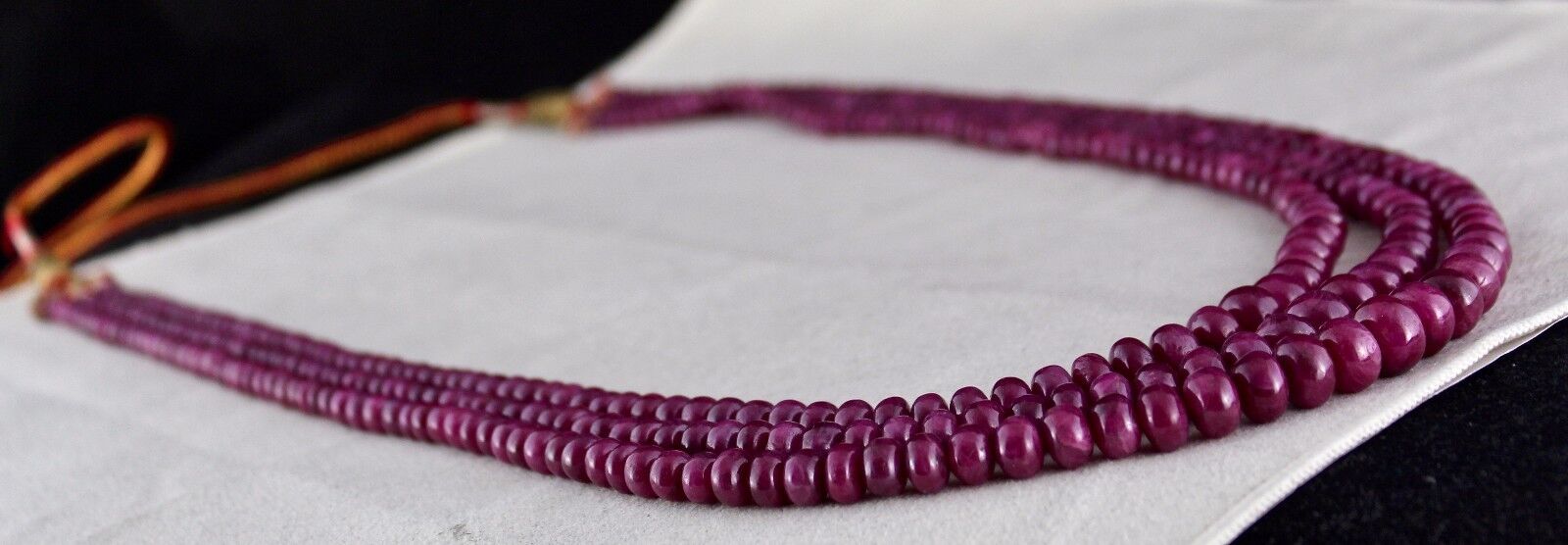 NATURAL UNTREATED RUBY BEADS ROUND 3 LINE 800 CTS GEMSTONE NECKLACE FOR LADIES