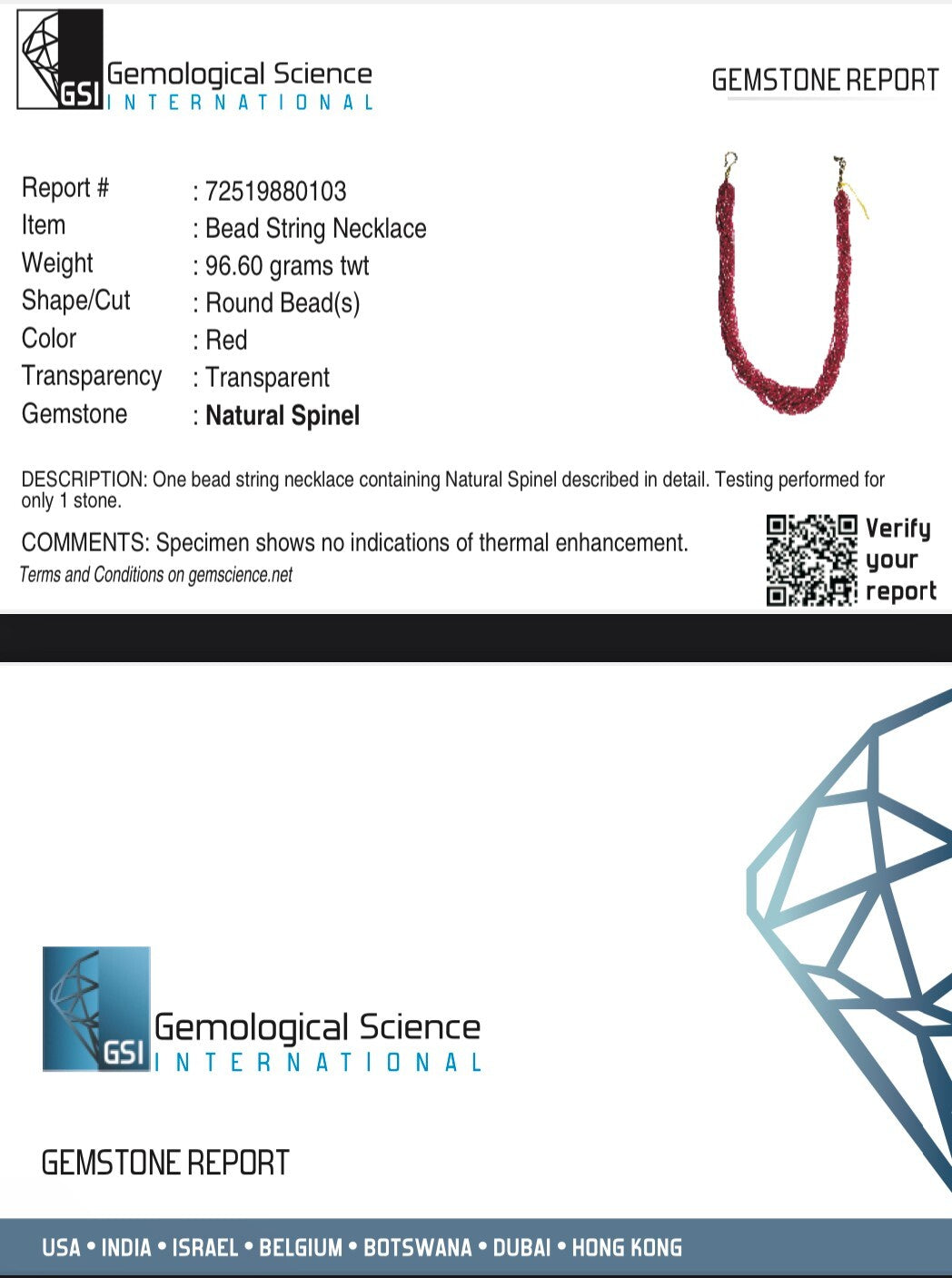 Certified Natural Spinel Beads Necklace 482 Ct Sterling Silver Clasp 18" Round