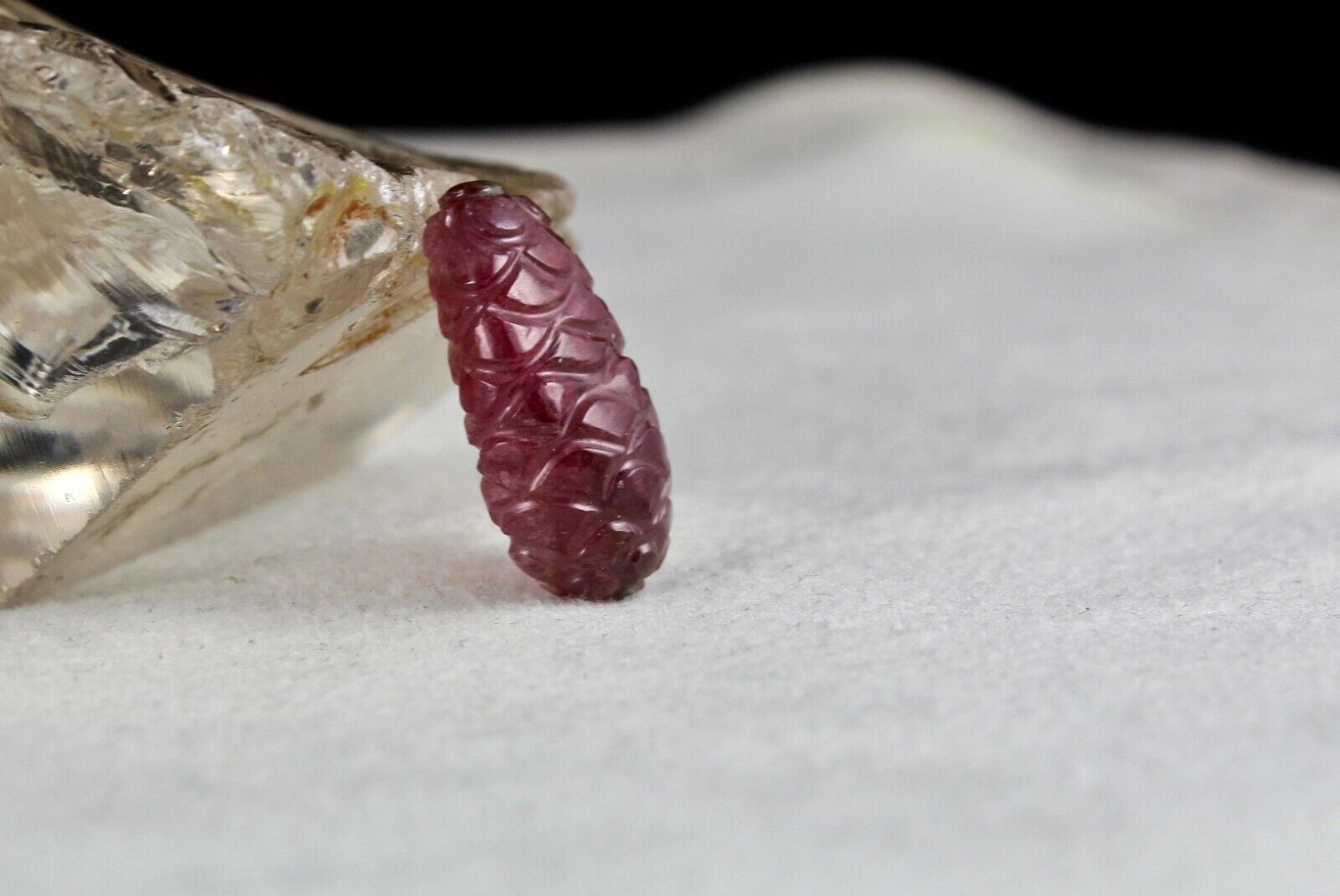 Natural Tourmaline Carved Cabochon Drilled Bead 17.97 Ct Gemstone For Pendant