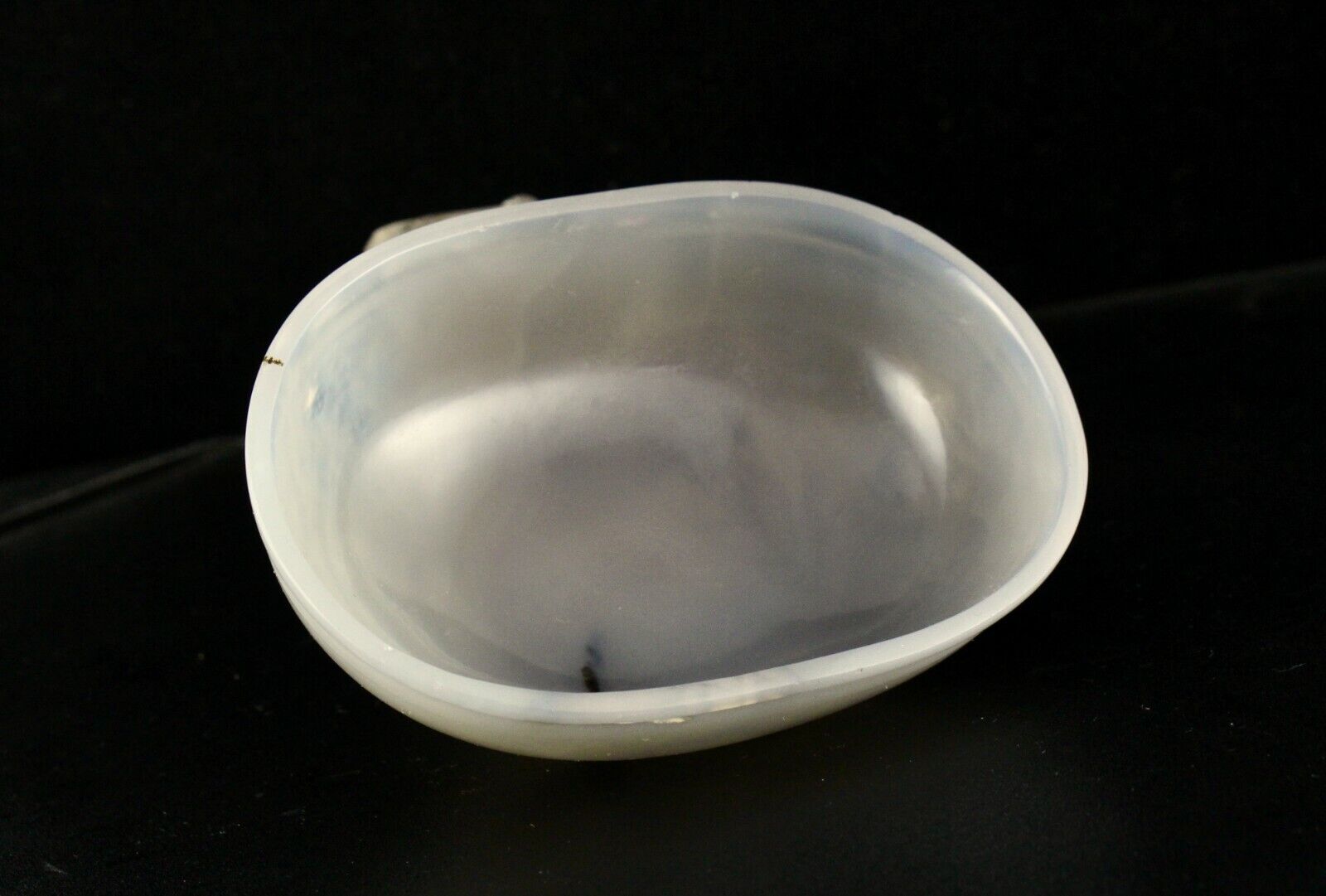 Hand Crafted Natural Chalcedony Carved Oval 683 Carats gemstone Bowl Home Decor
