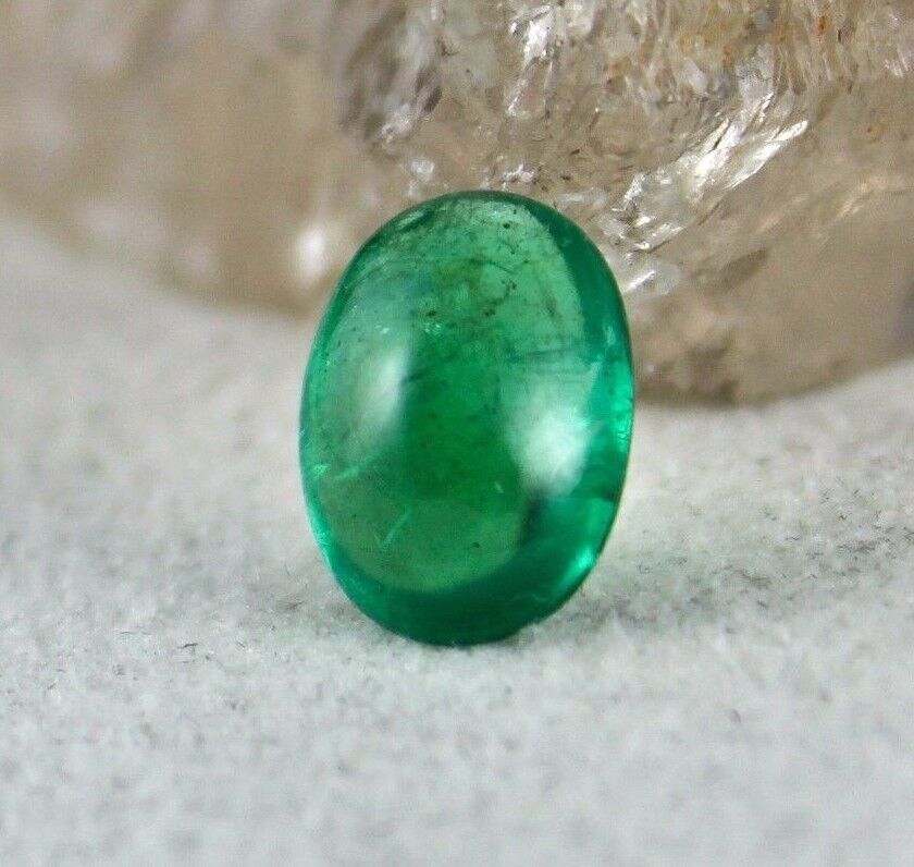 NATURAL ZAMBIAN EMERALD OVAL CABOCHON 3.70 CARATS GEMSTONE FOR RING PENDANT