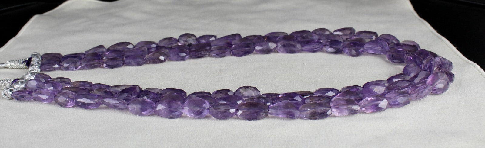 Amethyst Beads Necklace Faceted Tumble 790 Ct Purple Gemstone Fashion 3l