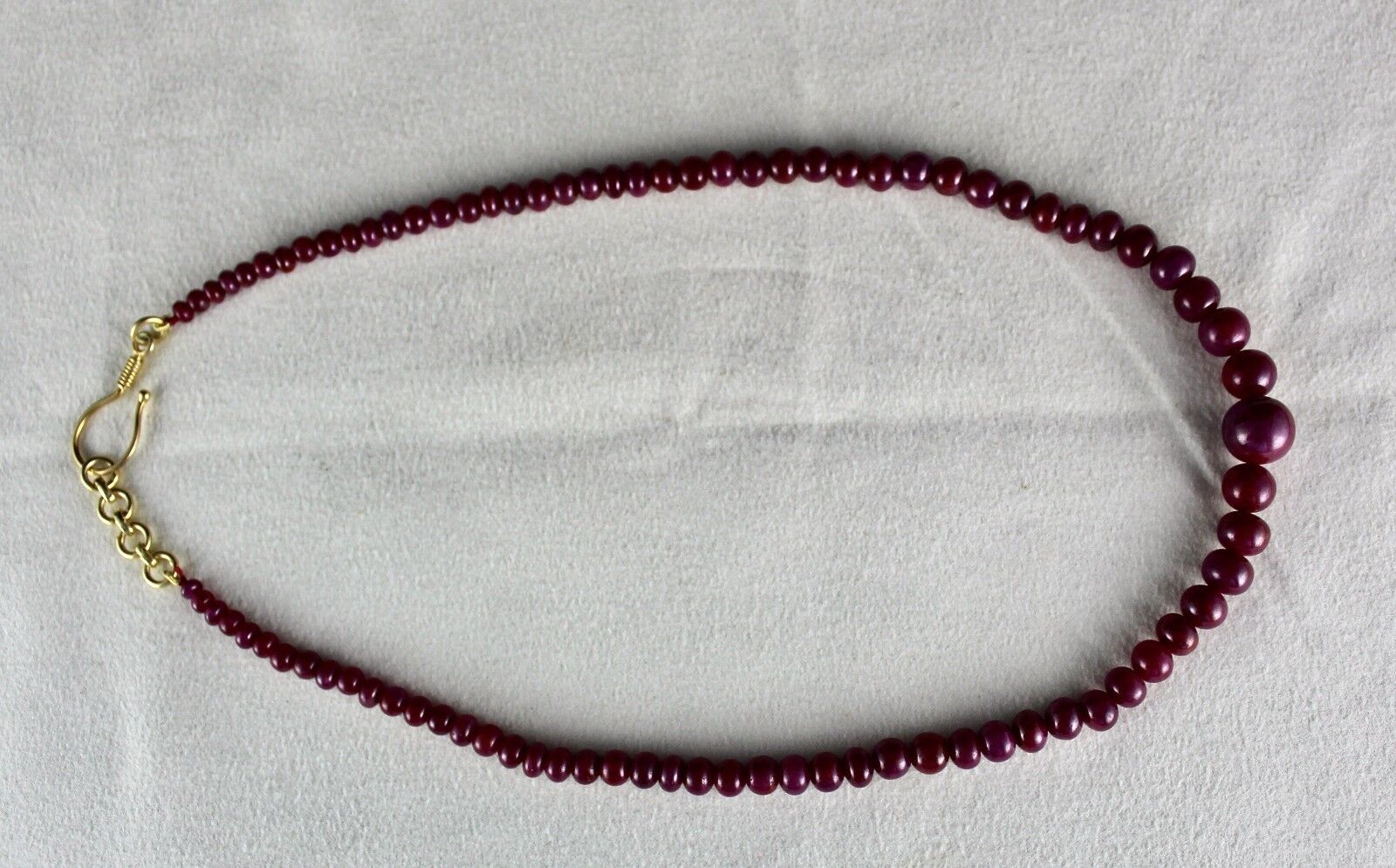 NATURAL UNTREATED RUBY BEADS ROUND 1 LINE 216 CTS GEMSTONE SILVER NECKLACE