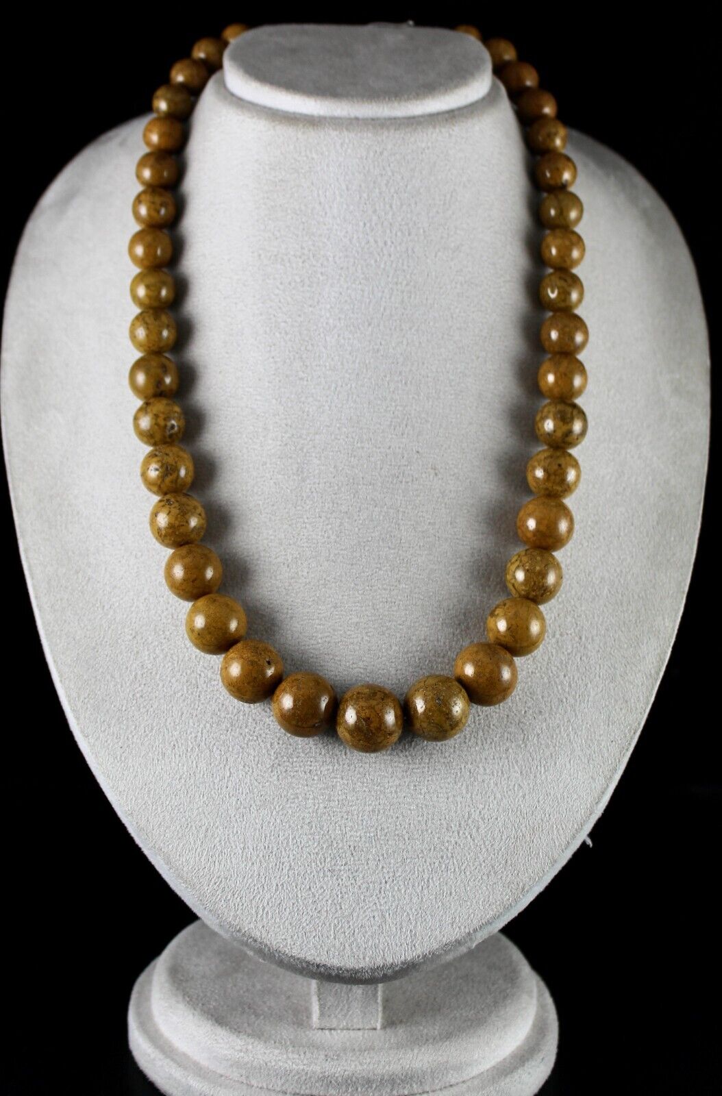 NATURAL YELLOW JADE BEADED ROUND NECKLACE 1 L 911 CARATS BIG GEMSTONE STRING