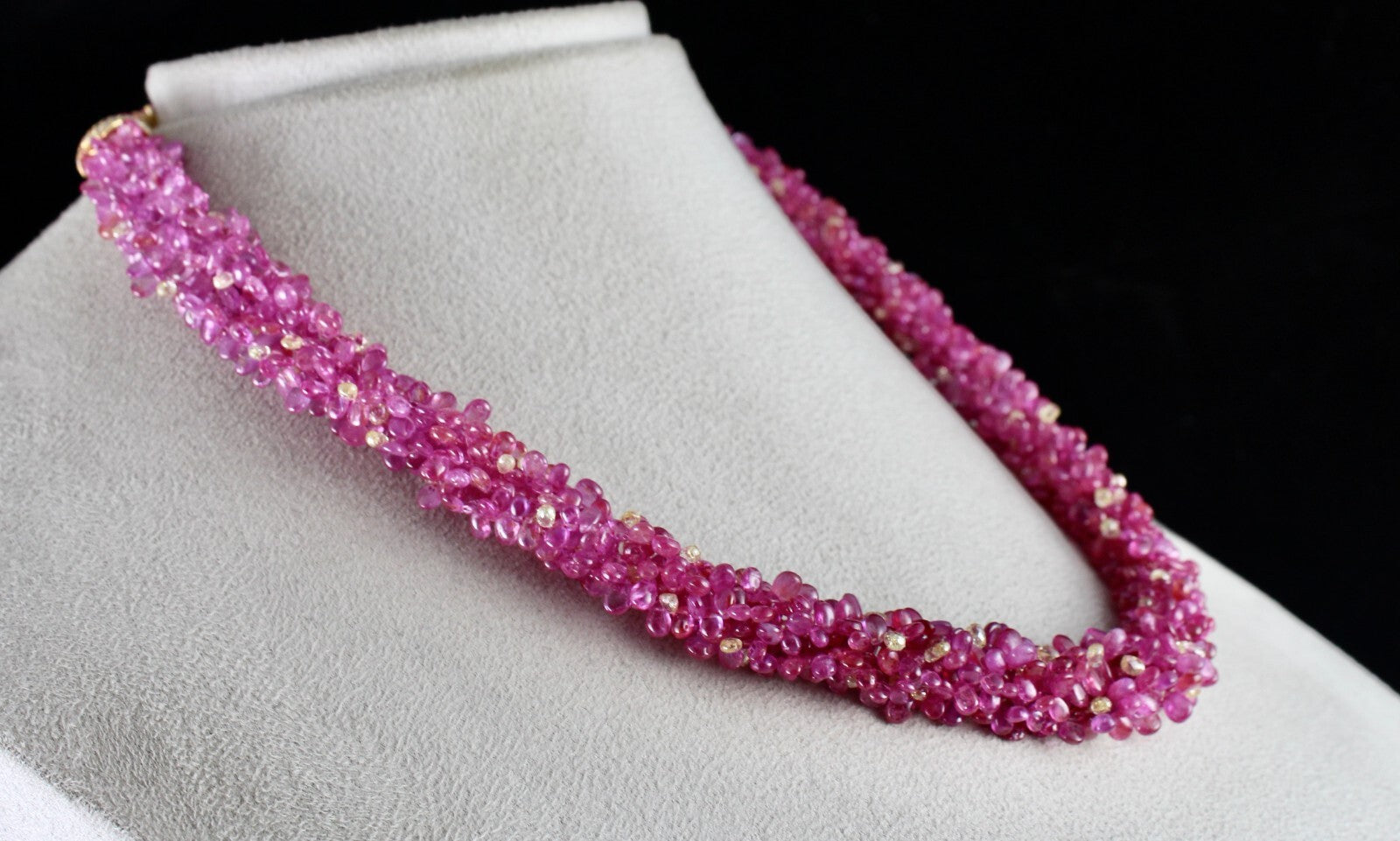 Certified Rare Natural Burmese Ruby 498ct Natural Diamond 18k Gold Necklace