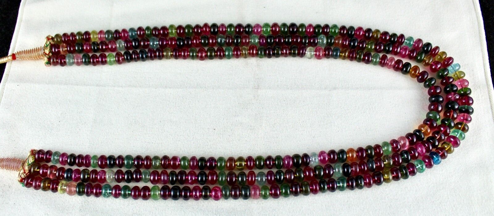 Certified Natural Multi Tourmaline Necklace 8mm Round 832 Ct Beaded A+ Gemstone