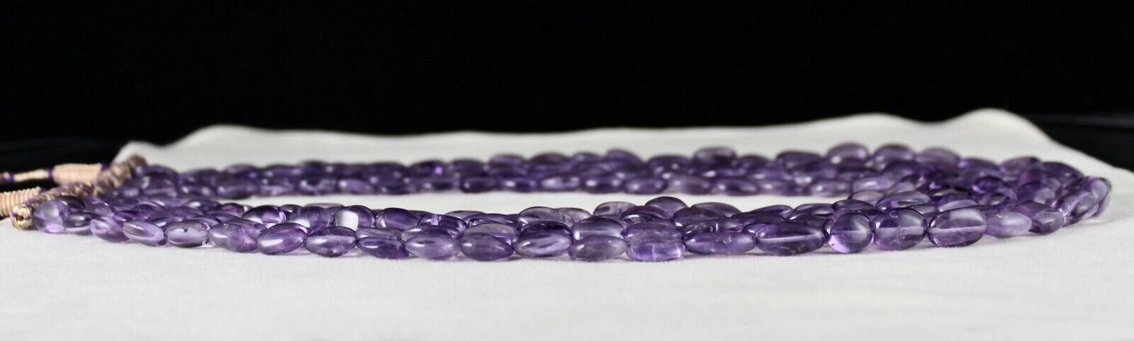 NATURAL AMETHYST BEADS LONG NUGGETS 5 LINE 1055 CARATS GEMSTONE FASHION NECKLACE