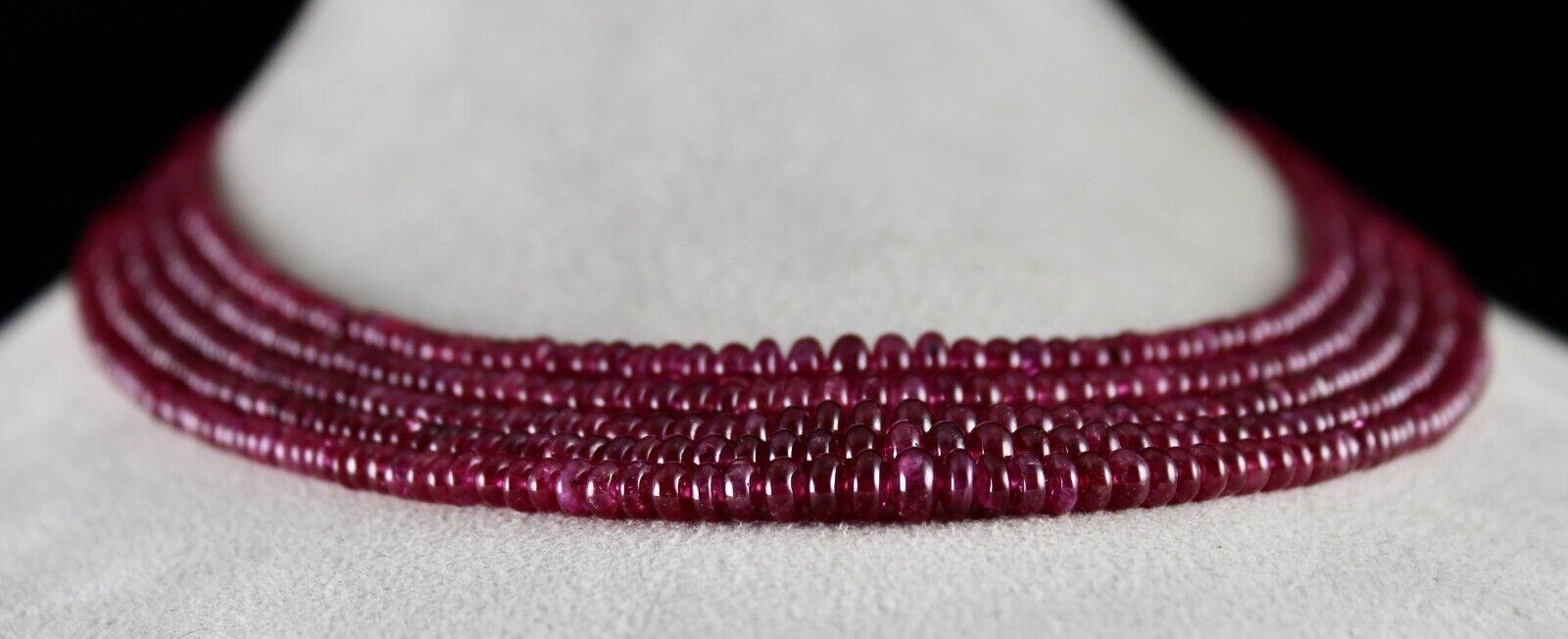 Natural Glass Filled Certified RUBY Round Beads 5 L 466 Carats Gemstone Necklace