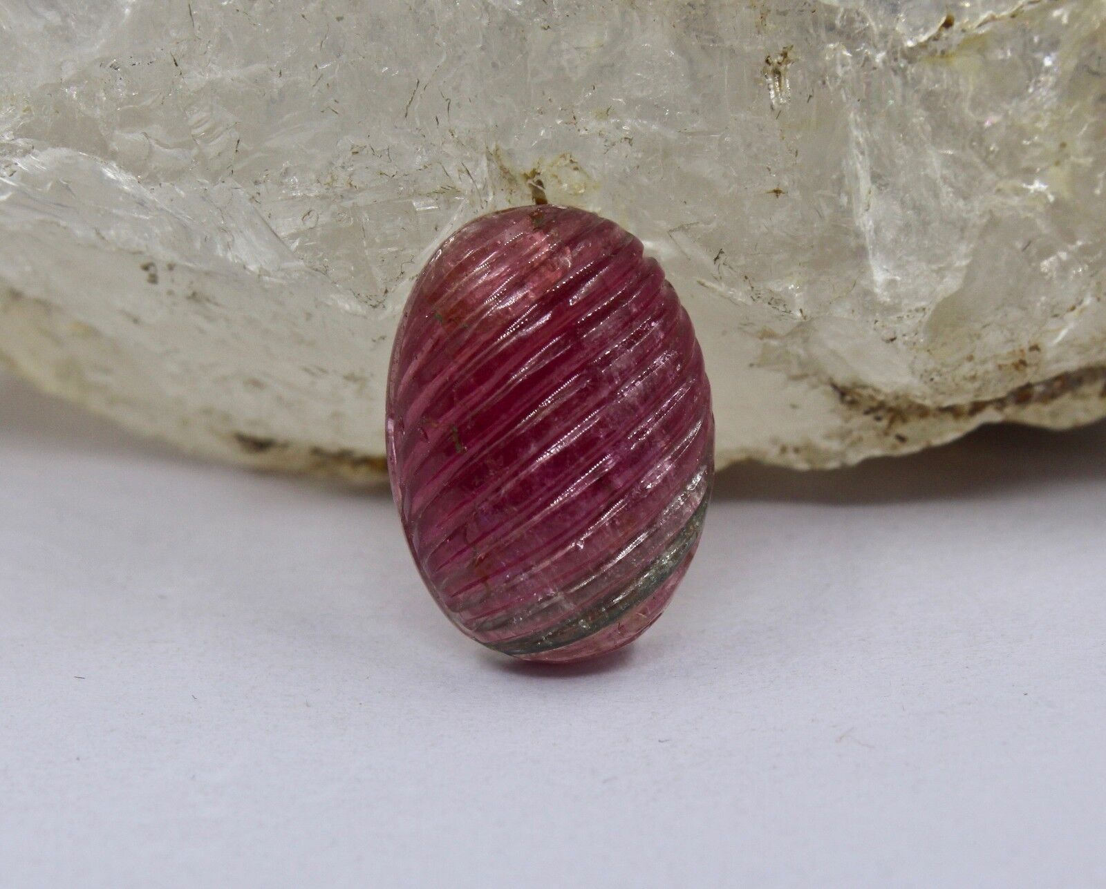 Natural Multi Tourmaline Carved Oval Cabochon 16.40 Ct Gemstone Ring Pendant