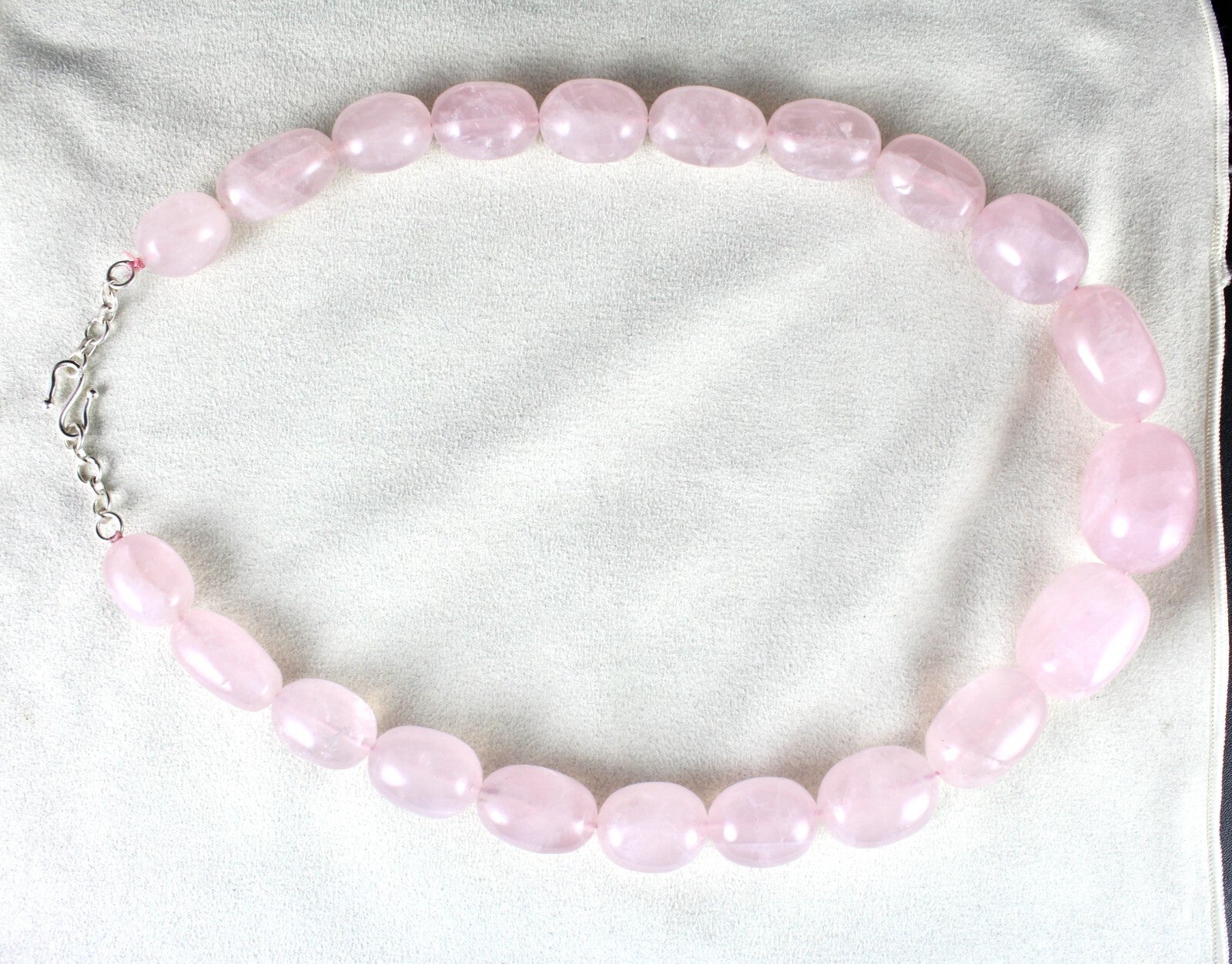 34mm Natural Rose Quartz 1642ct Gemstone Sterling Silver Long Necklace