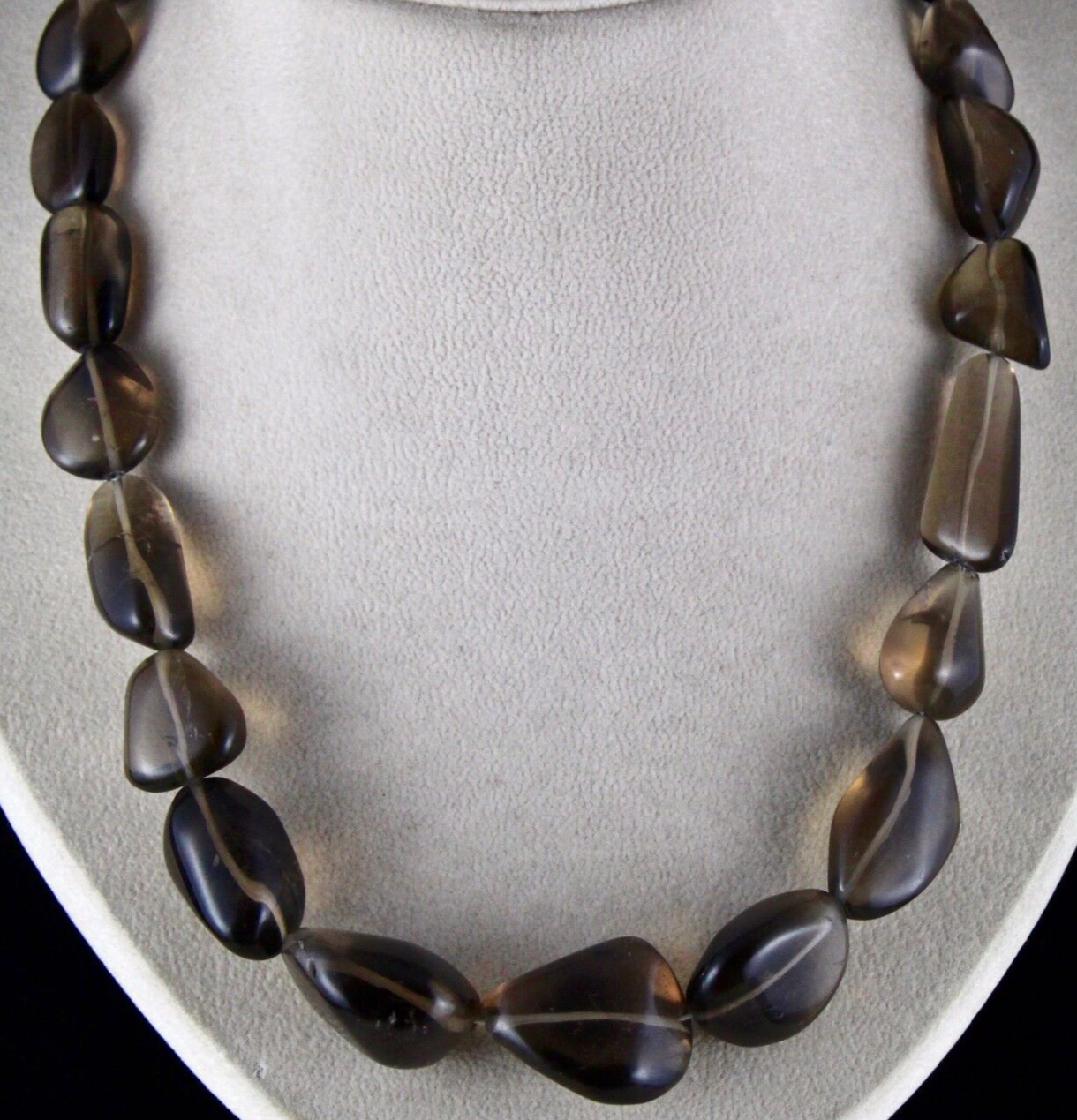 Natural Smoky Quartz Beads 768 Carats Tumble Gemstone Fashion Necklace