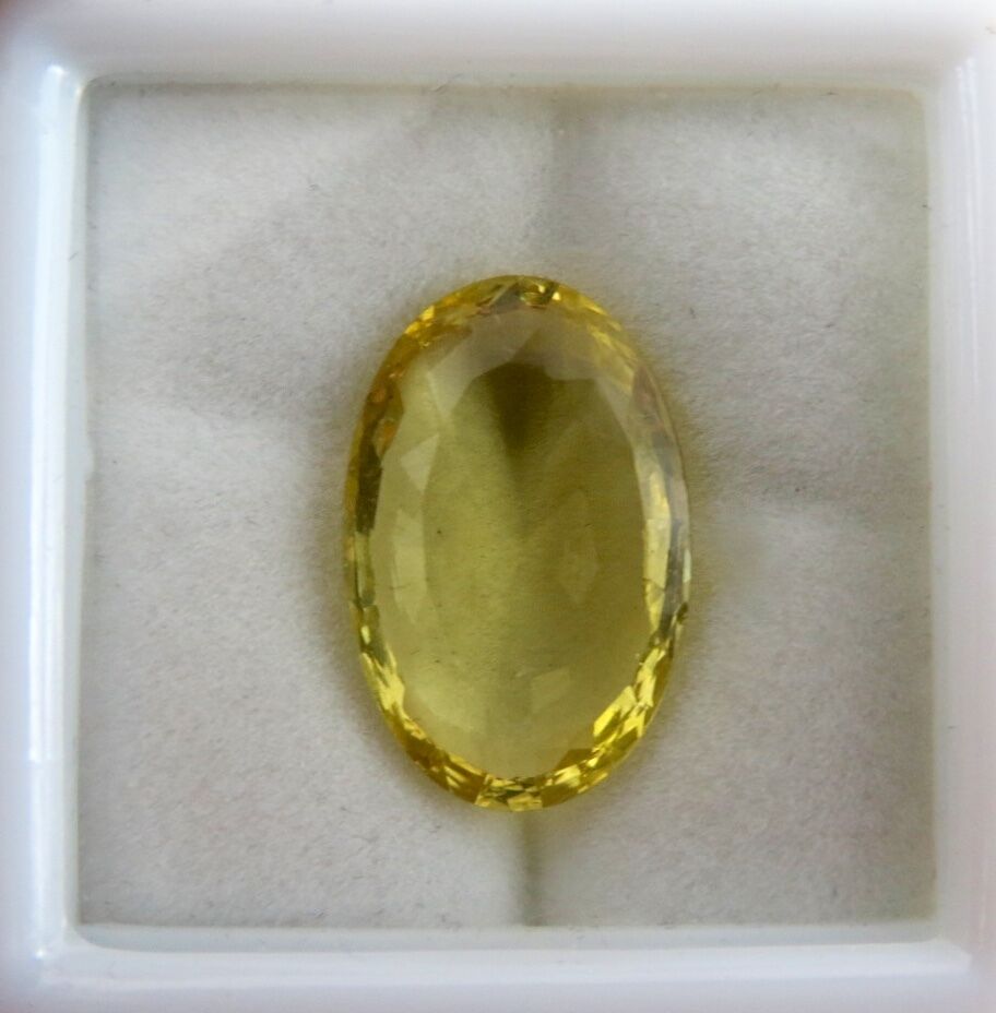 Certified Natural Yellow Aquamarine Heliodor Oval 12.79 Ct Gemstone Ring Pendant