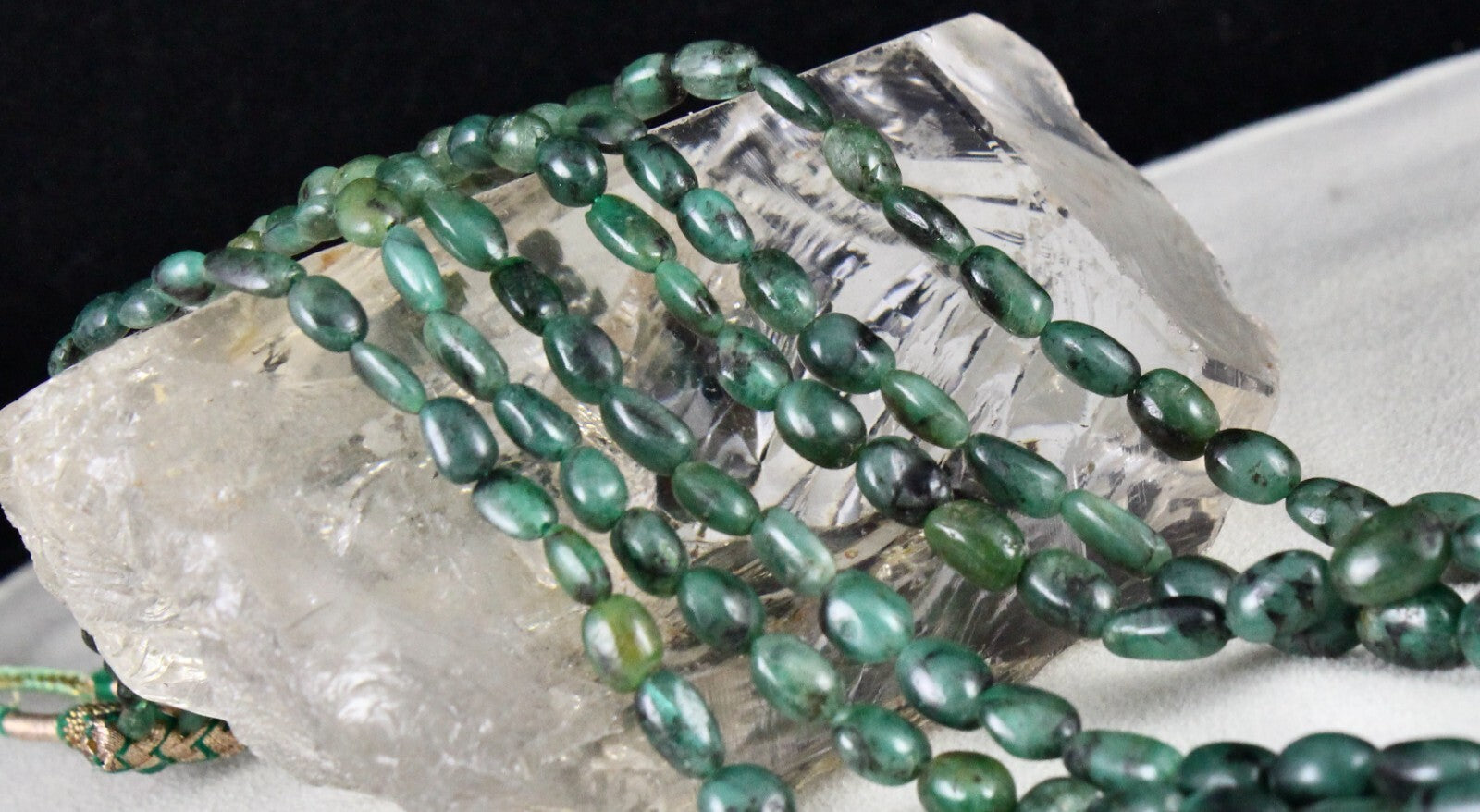 Certified Antique Necklace 3l Natural Emerald 435 Ct Beads Vintage Gemstone